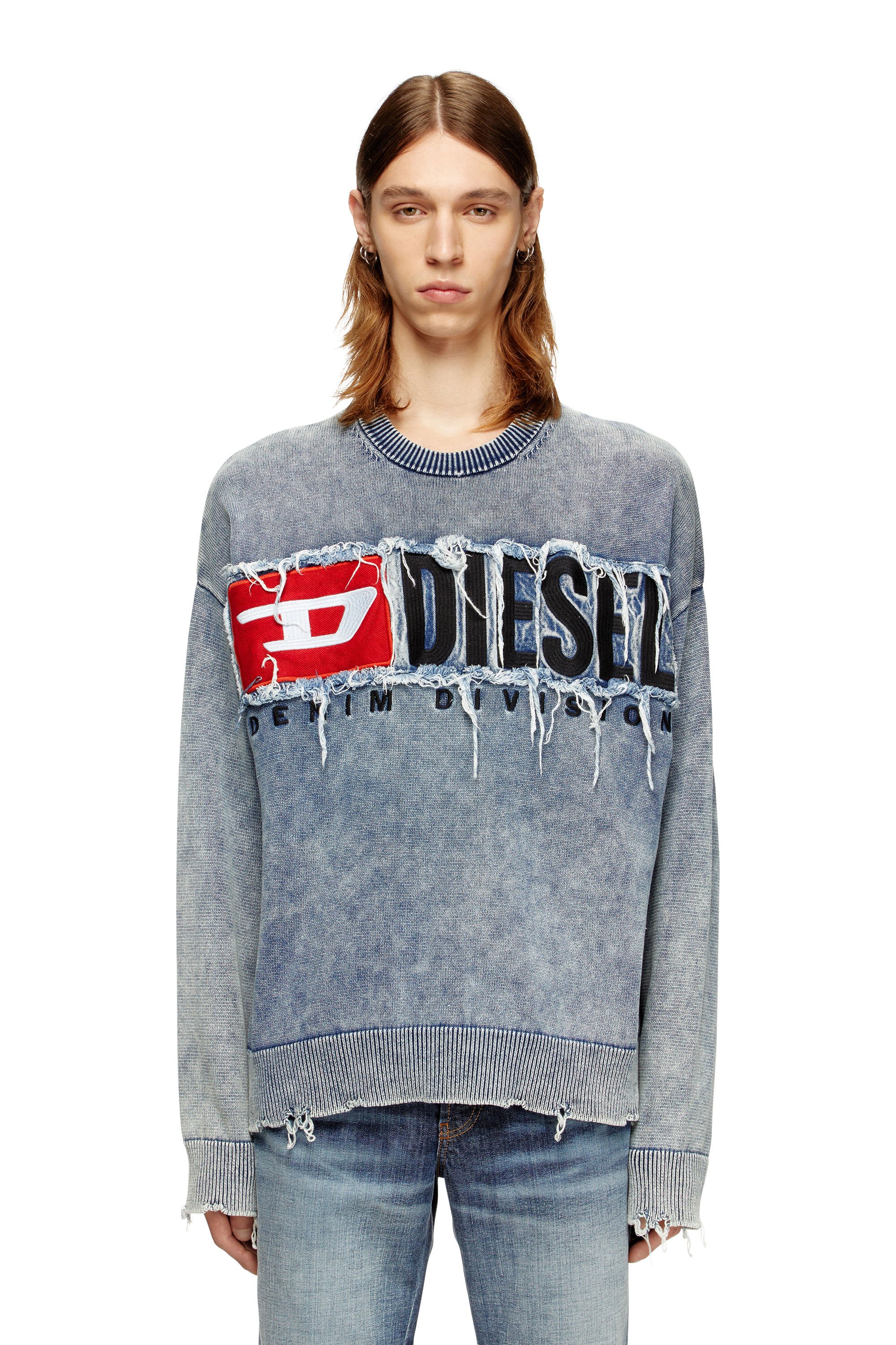 Diesel - K-FRONZI, Male's プルオーバーニット in ブルー - 1