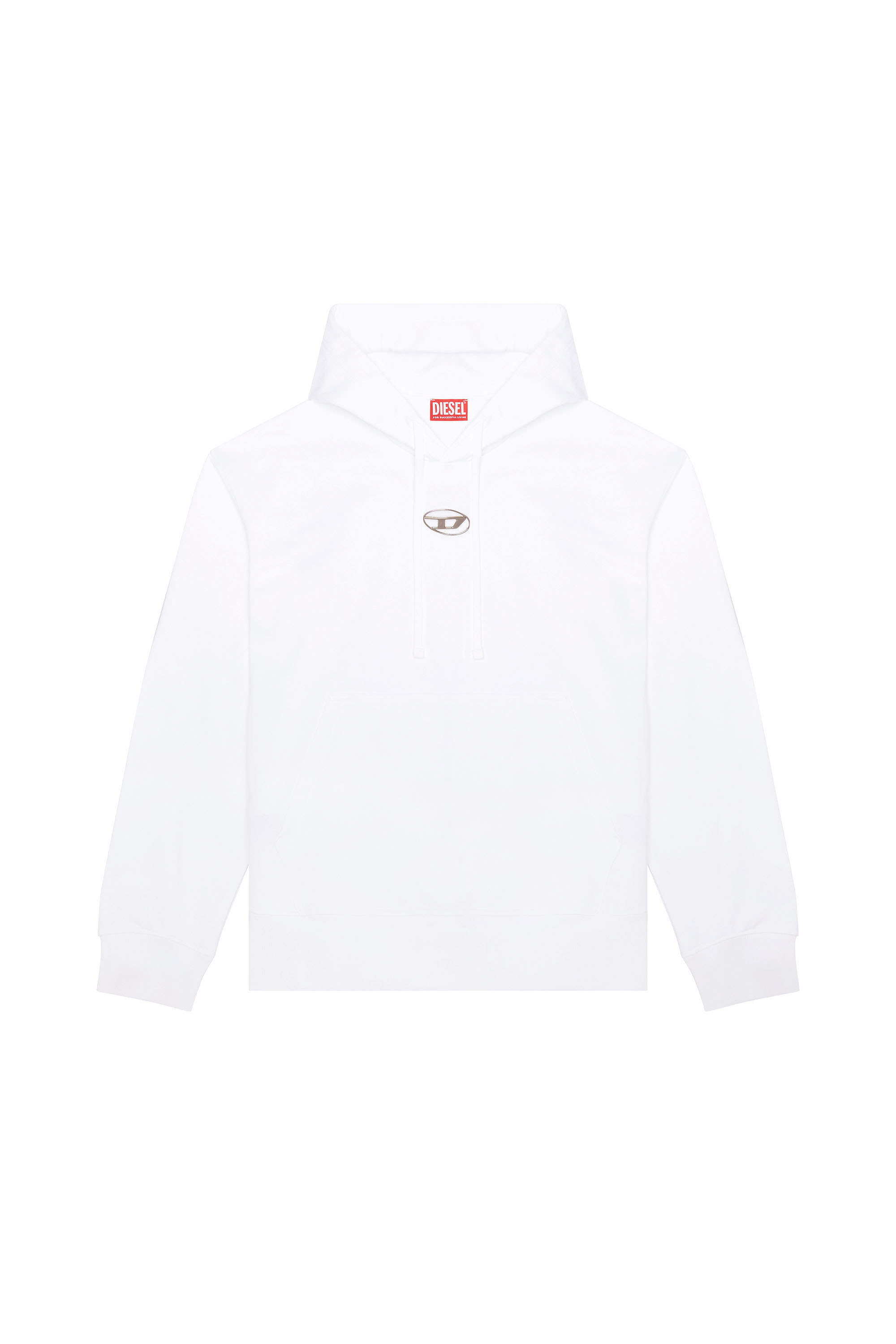 Diesel - S-MACS-HOOD-OD, Male's スウェットパーカーオーバルＤ in ホワイト - 3