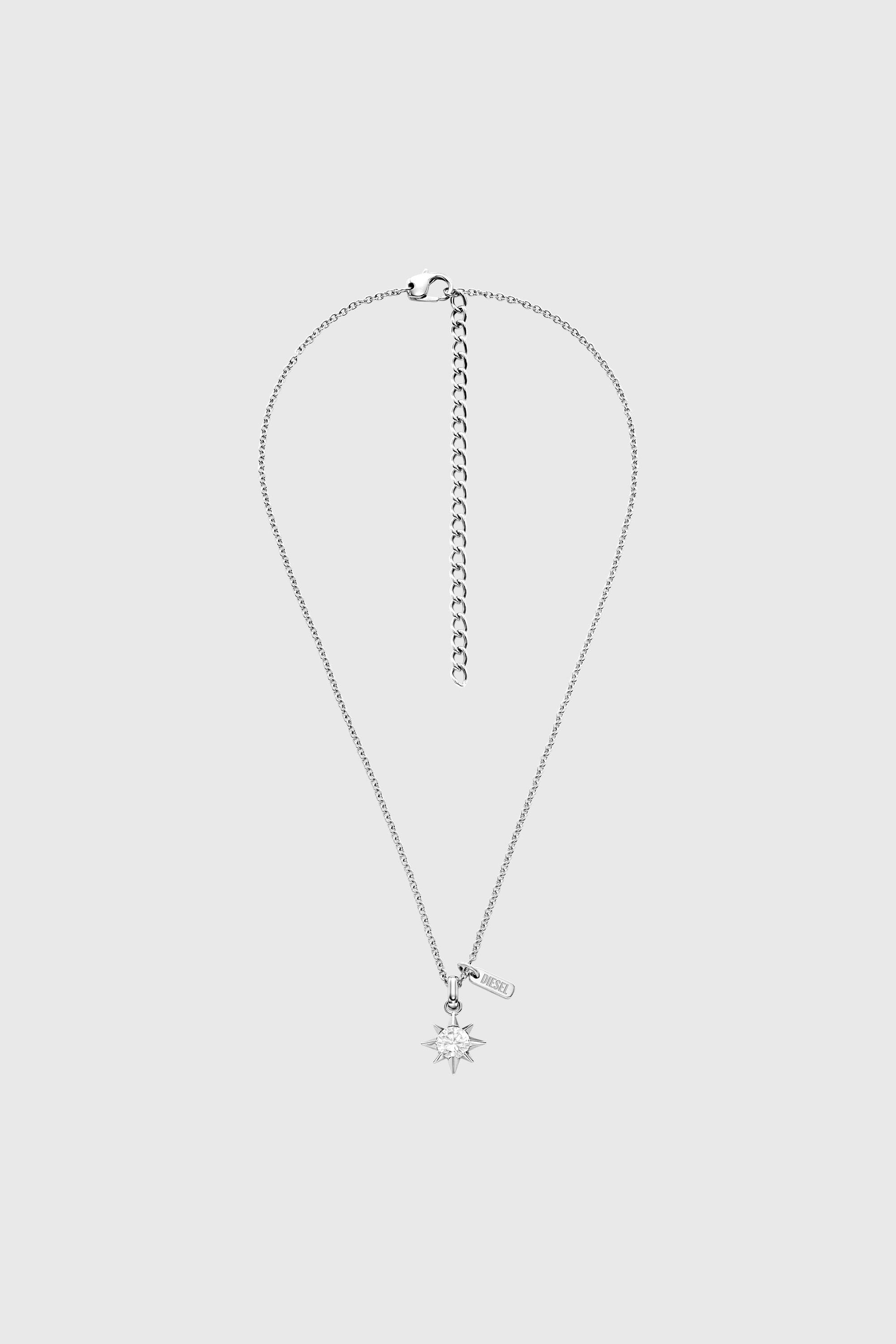 Diesel - DX1747040, Unisex's Stainless steel crystal pendant necklace in シルバー - 1