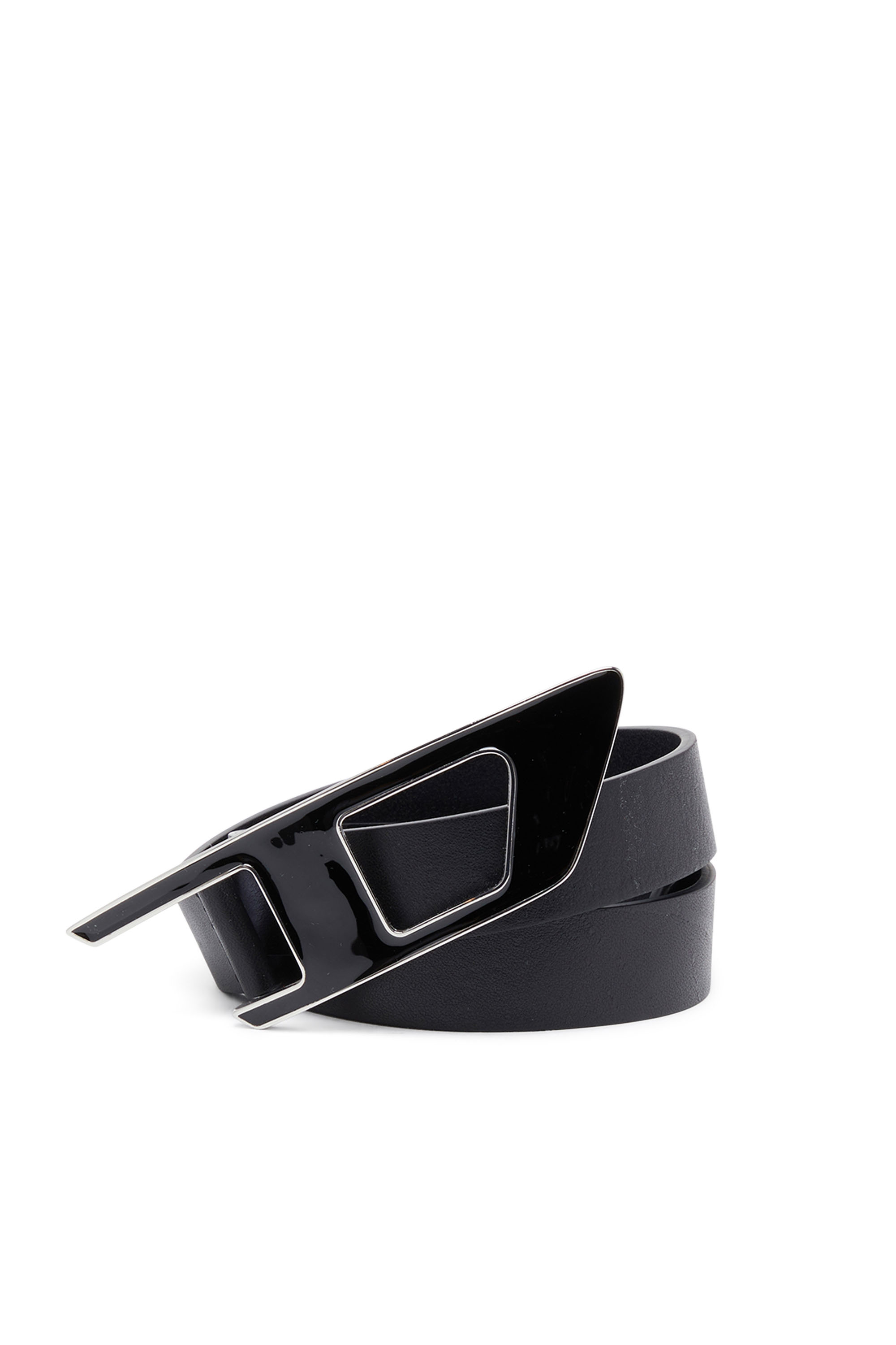 Diesel - B-DLOGO II, Female's 2.5cm leather belt with enamelled d buckle in ブラック - 3