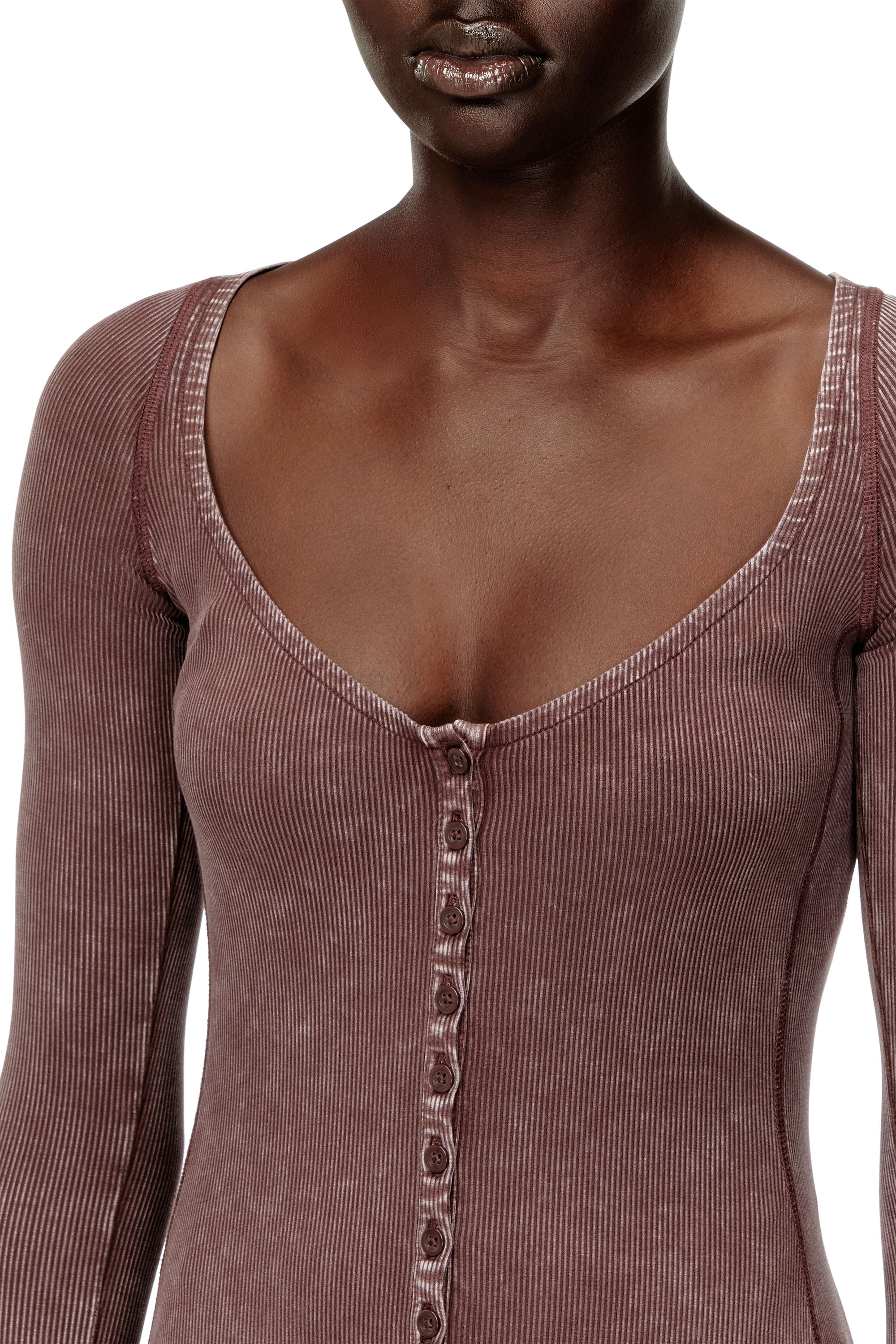 Diesel - D-LEY, Female's 長袖ドレス in ピンク / ホワイト - 4