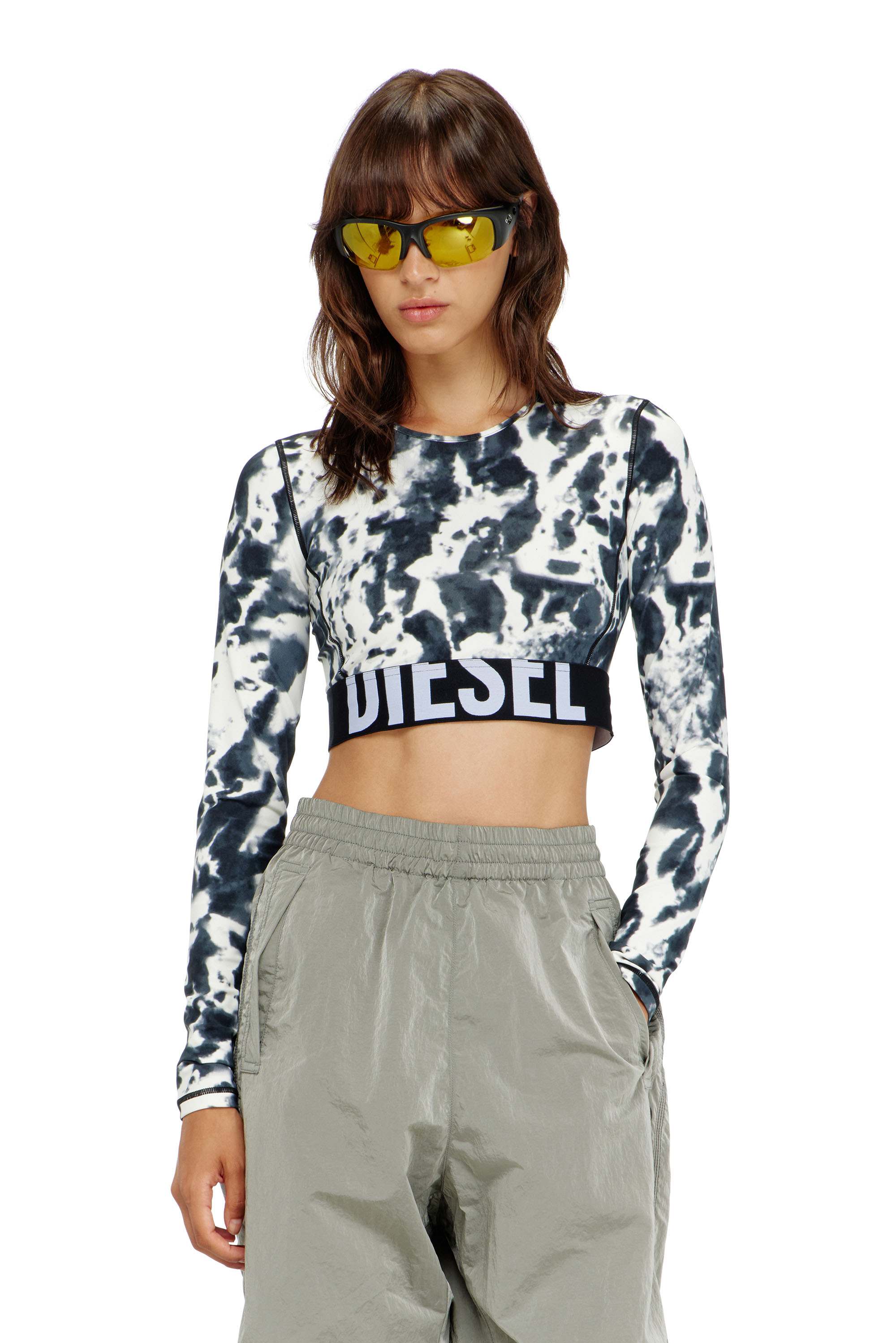 Diesel - MELISSA-D-POP, Female's 長袖トップ in ブラック/ホワイト - 5