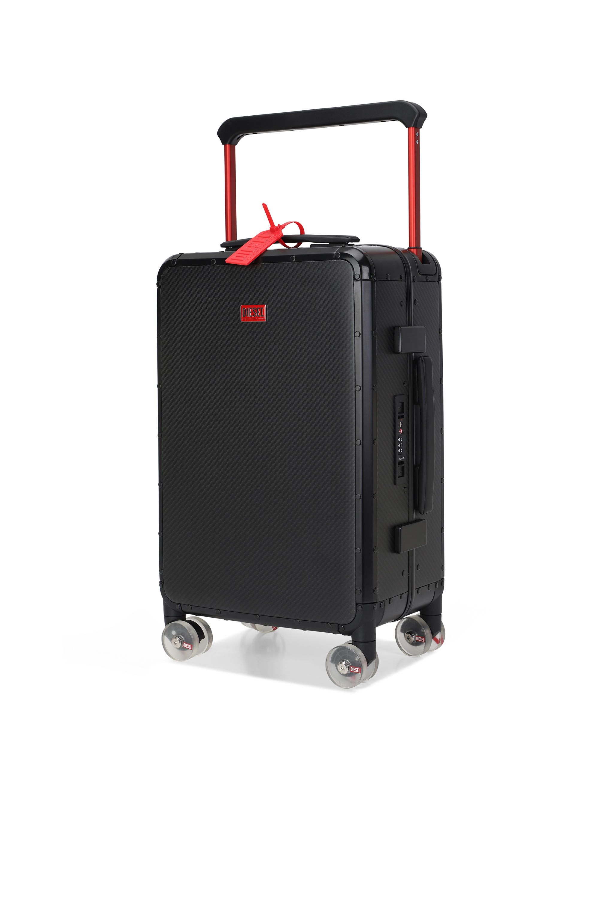 Diesel - DIESEL CARBON FIBER TROLLEY-BLACK- DSL00, Unisex's Carbon Fiber Carry-On Luggage 20" in ブラック - 5
