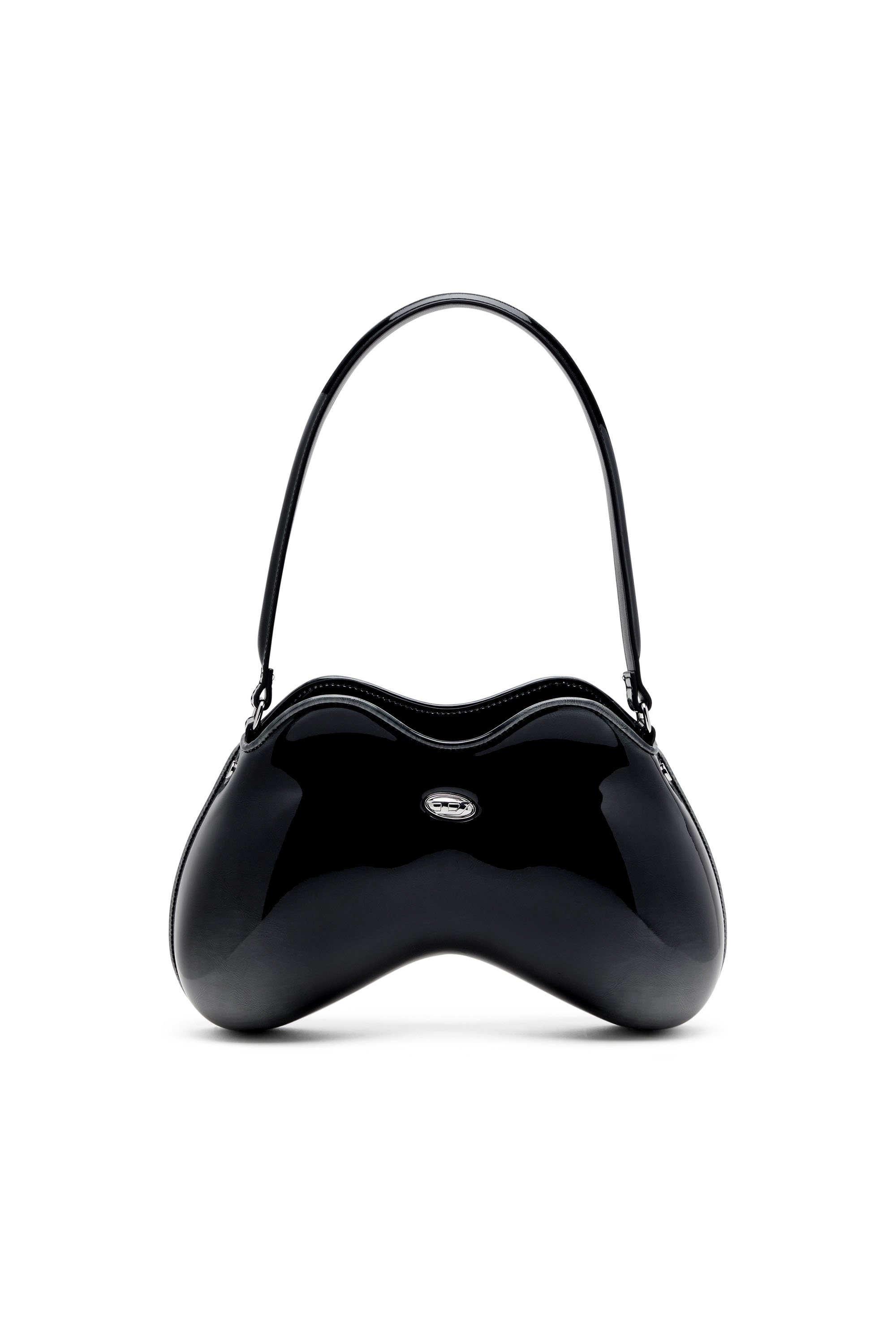 Diesel - DOUBLE-D SHOULDER, Female's Rigid shoulder bag in dégradé glossy PU in ブラック - 1