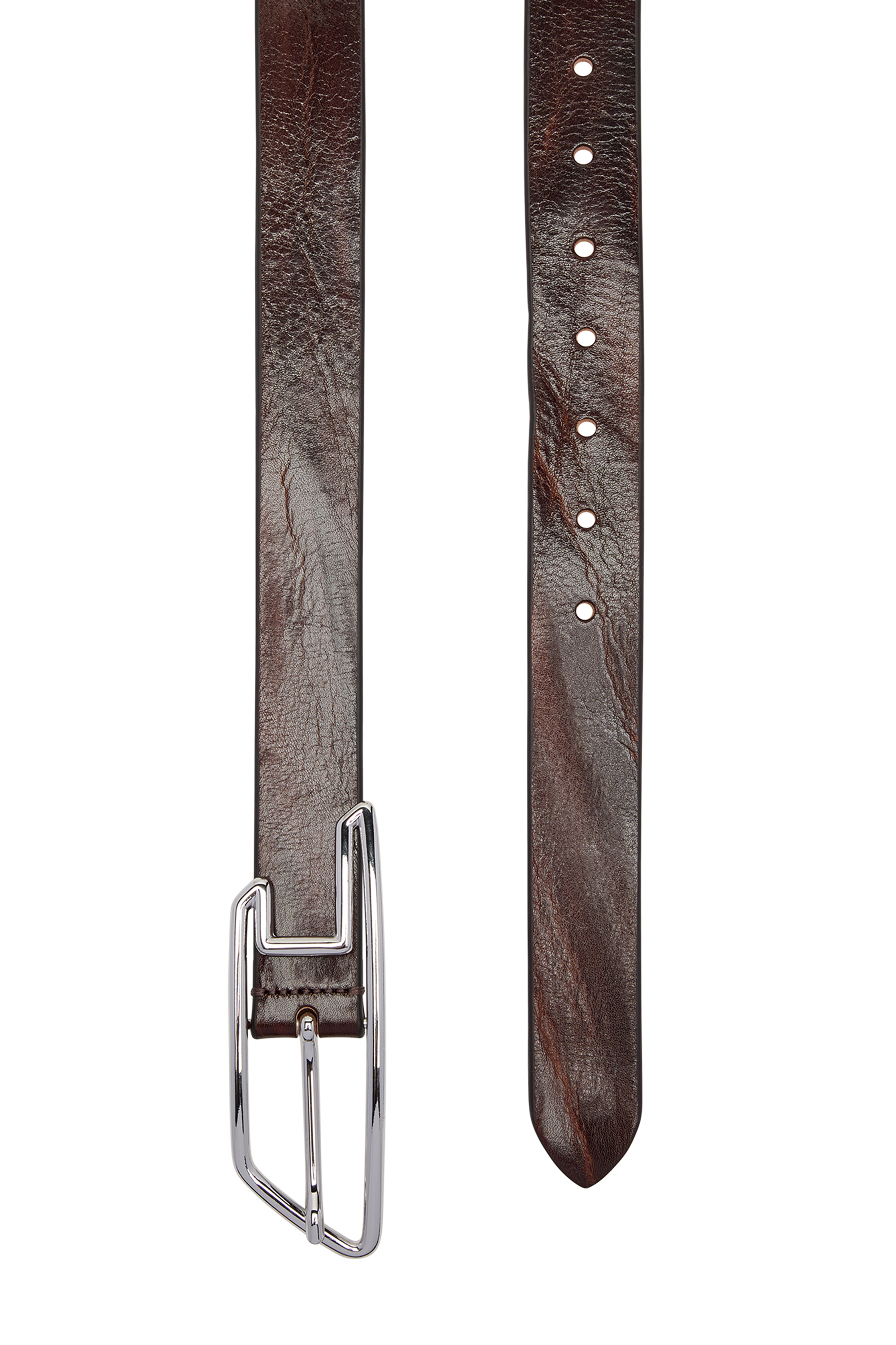 Diesel - B-D LINE 30, Unisex's 3cm waxed-leather belt with D-logo buckle in ブラウン - 3