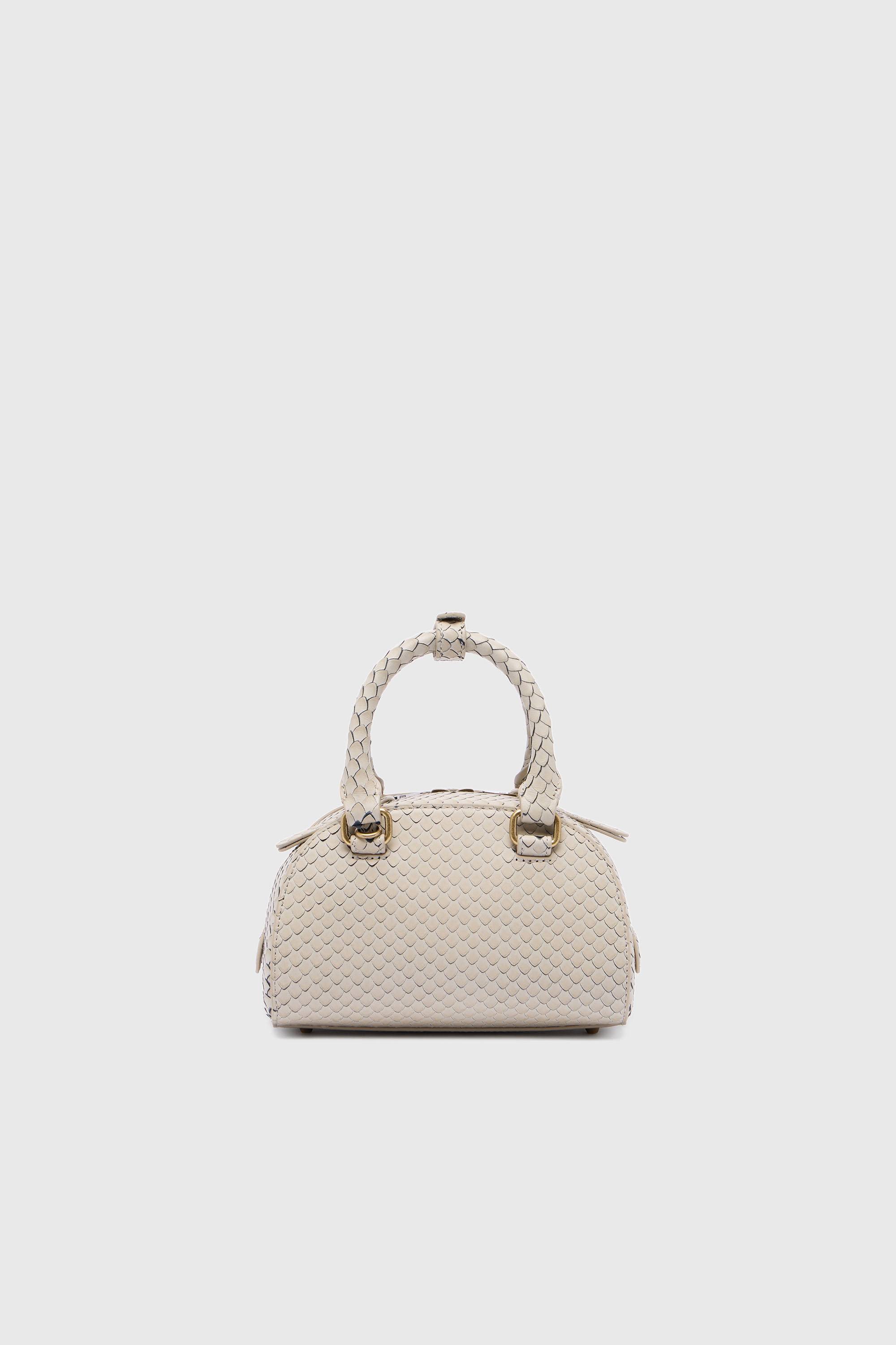 Diesel - 1DR DOME CROSSBODY, Female's 1DR Dome-Small bowling bag in snake-effect leather in ベージュ - 3