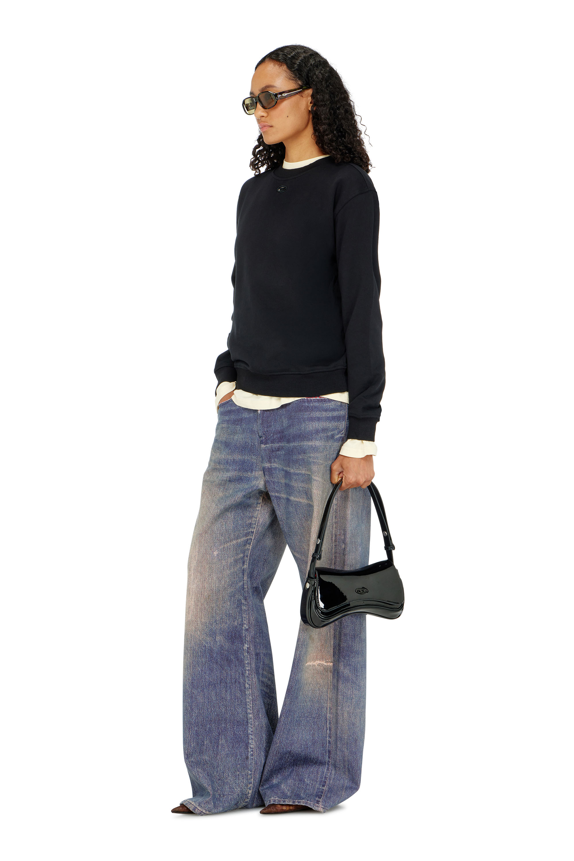 Diesel - F-NORMY-OD, Female's プルオーバースウェット in ブラック - 1