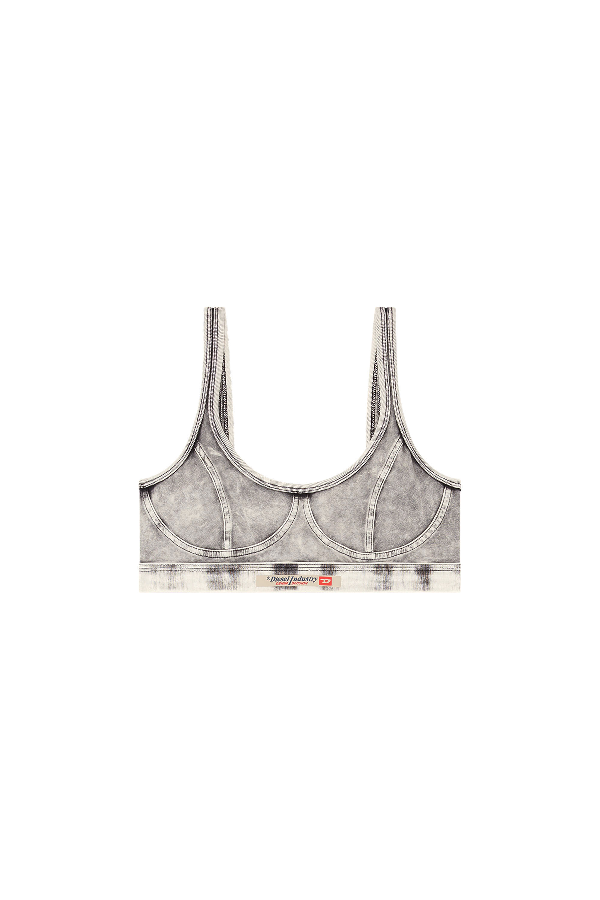 Diesel - KASSIE-DNM, Female's Bralette in denim-effect jersey in グレー - 4
