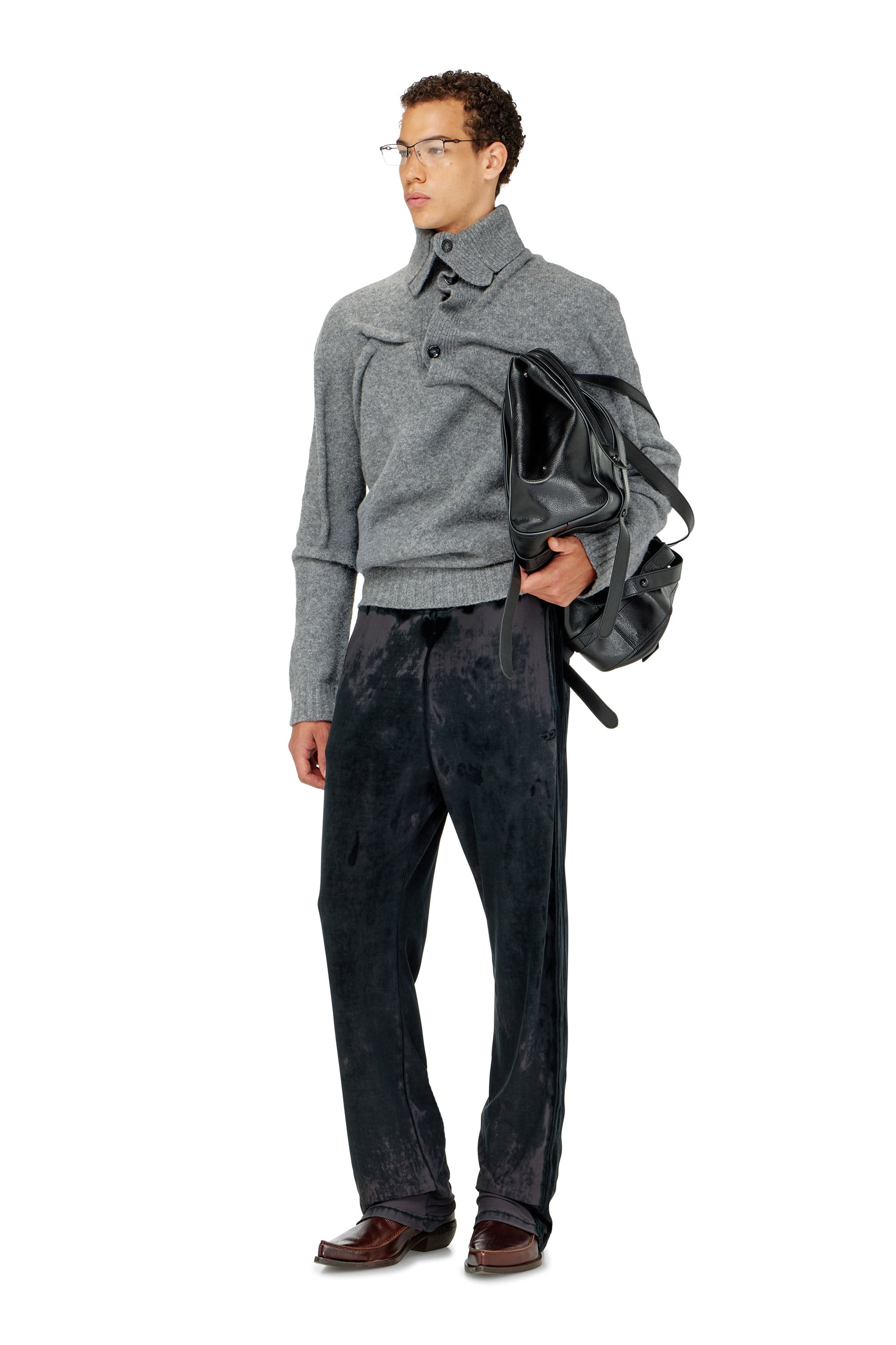 Diesel - P-STRAP, Male's Sweatpants in devor&eacute; chenille in null - 1
