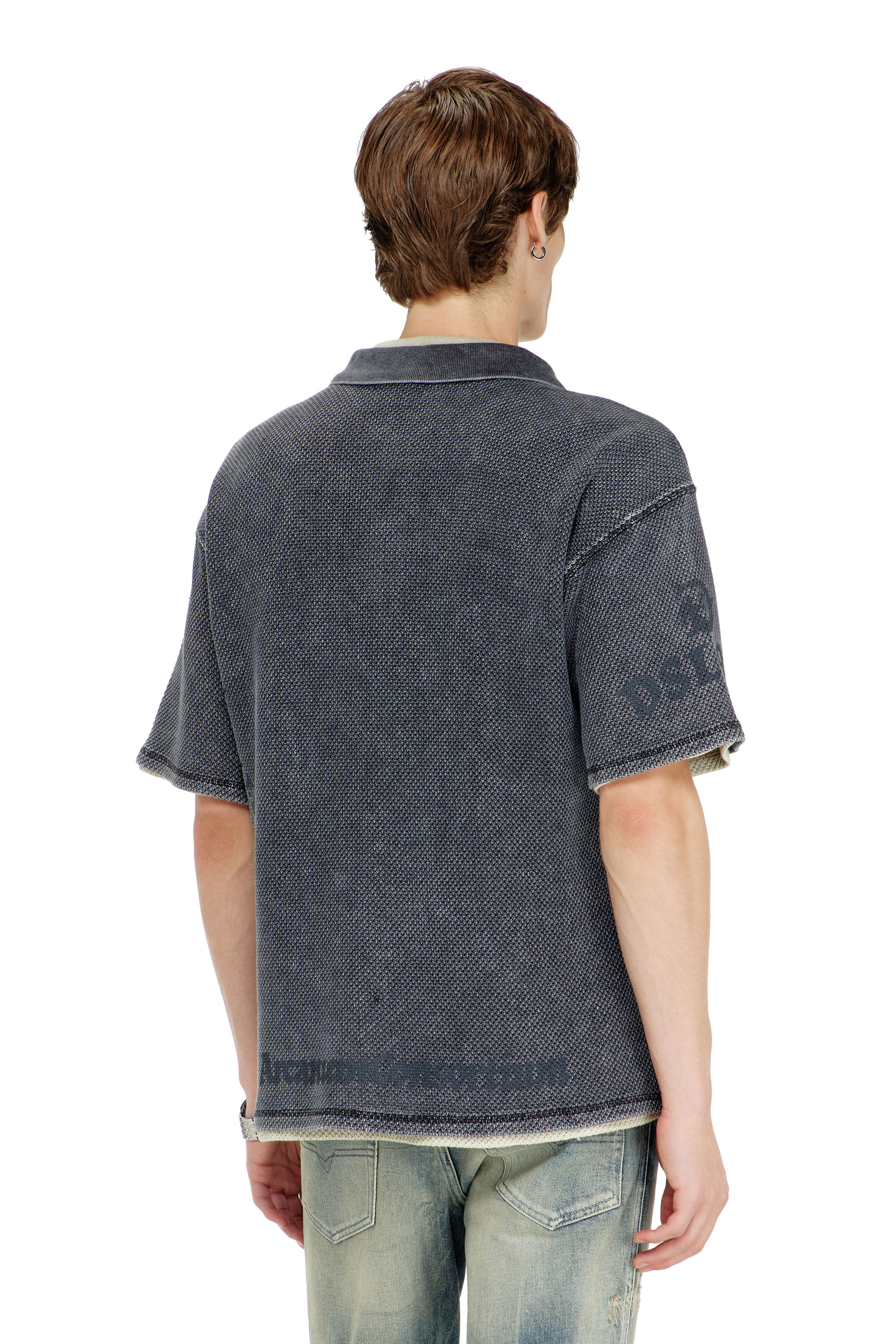 Diesel - T-ERRY-ZIP, Male's ポロシャツ in ダークグレー - 4
