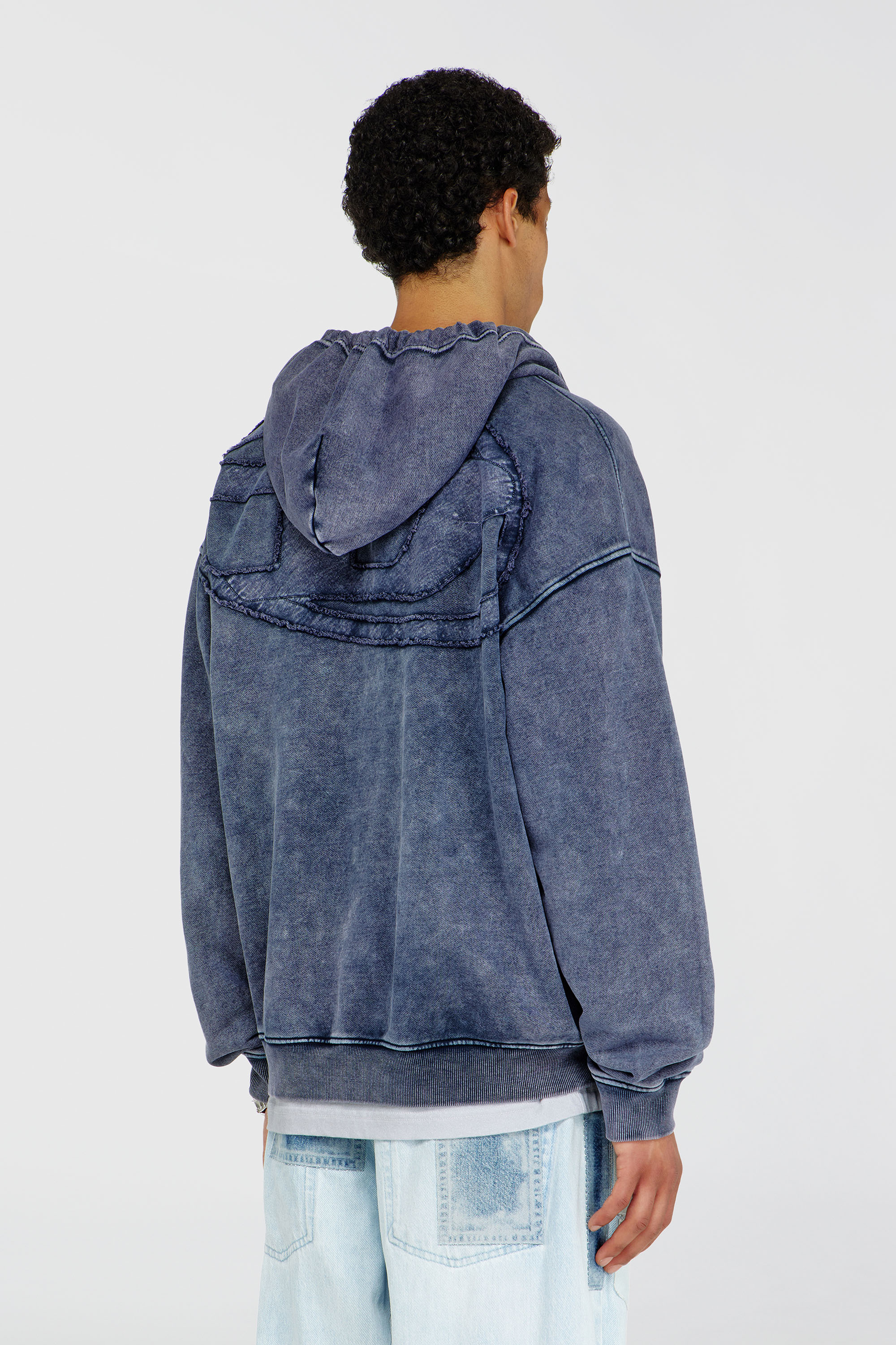 Diesel - S-BOXT-HOOD-ZIP-DEN, Male's ジップアップパーカー in ブルー - 4