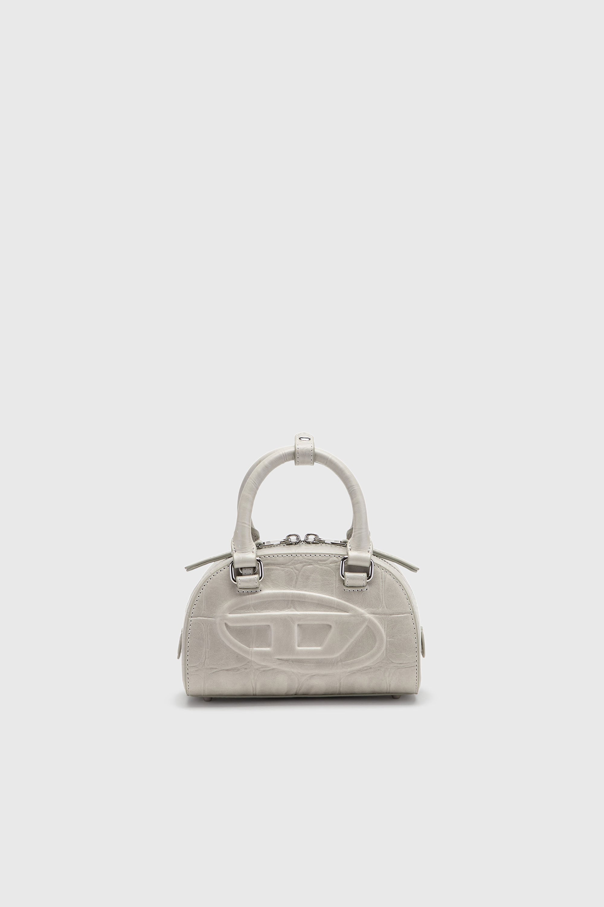 Diesel - 1DR DOME CROSSBODY, Female's 1DR Dome-Small bowling bag in croc-effect leather in グレー - 1