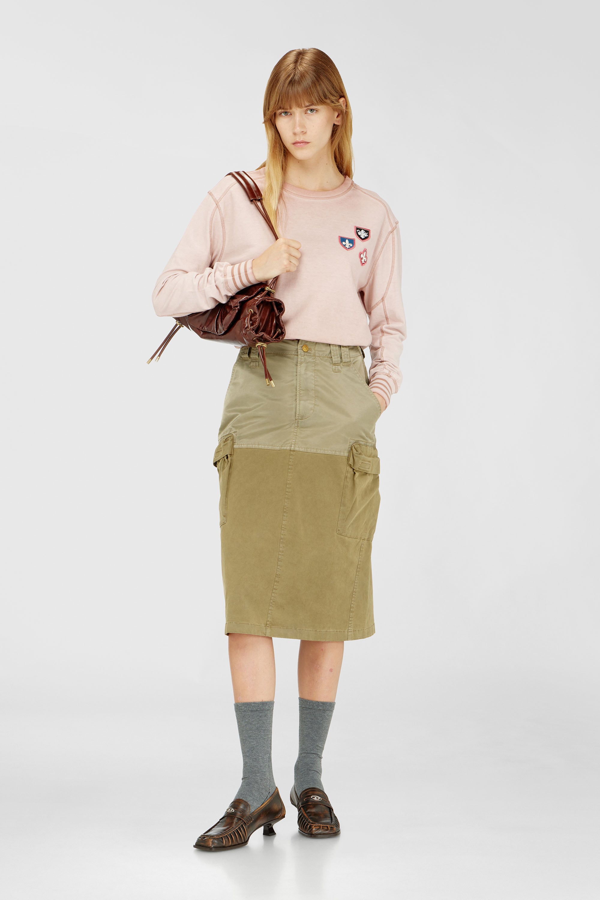Diesel - T-BAWYE-LS, Female's 長袖Tシャツ in フェースパウダー - 2