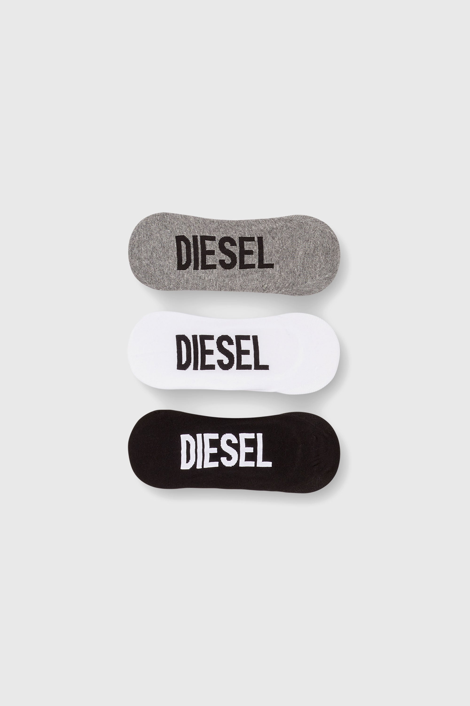 Diesel - SKM-HIDEPAT-THREEPACK, Male's フットカバー3足セット in ホワイト/ブラック - 1