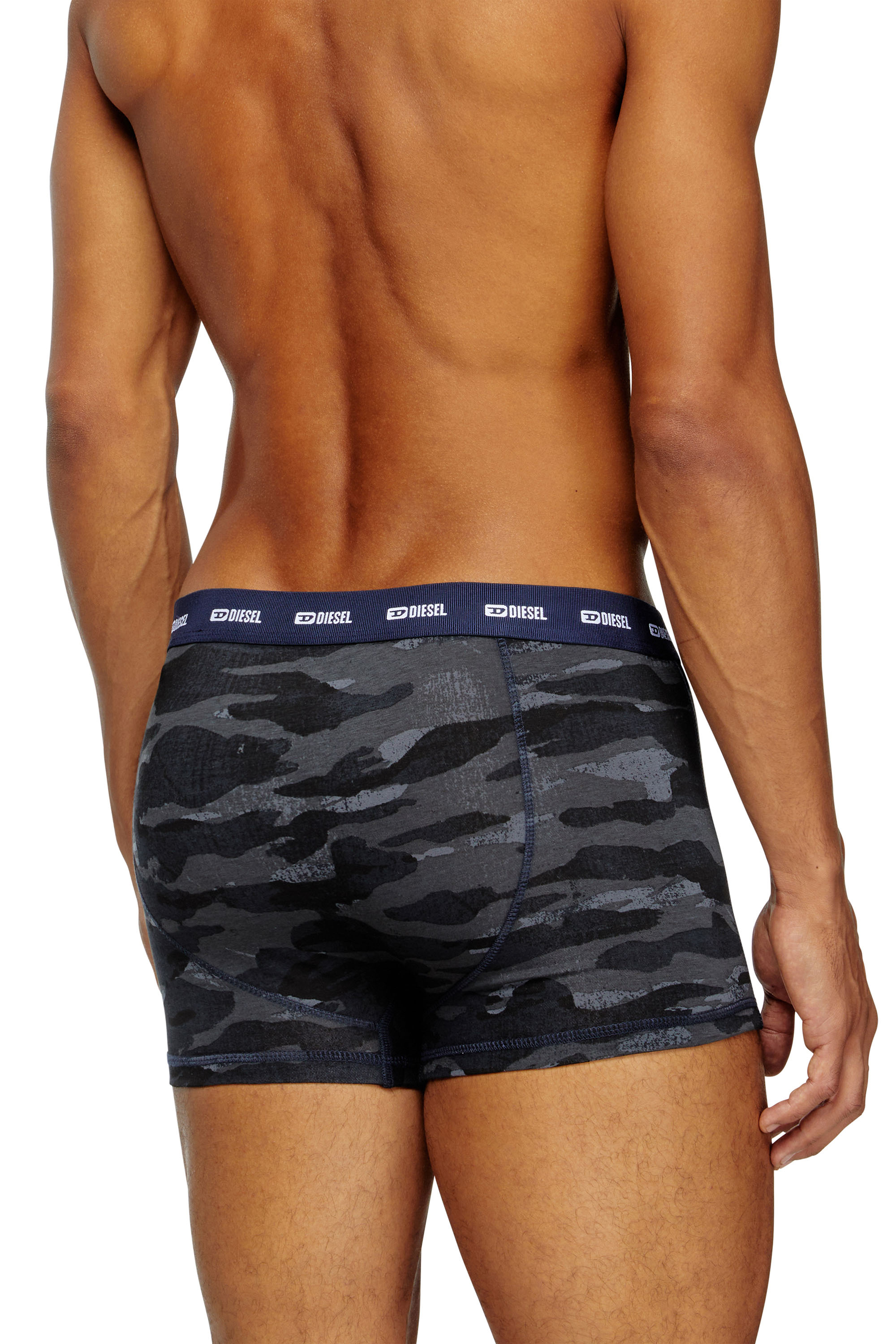 Diesel - DAMIEN-UTLT-3PACK, Male's 3-pack of boxer briefs plain and camo in ブラック/ブルー - 4
