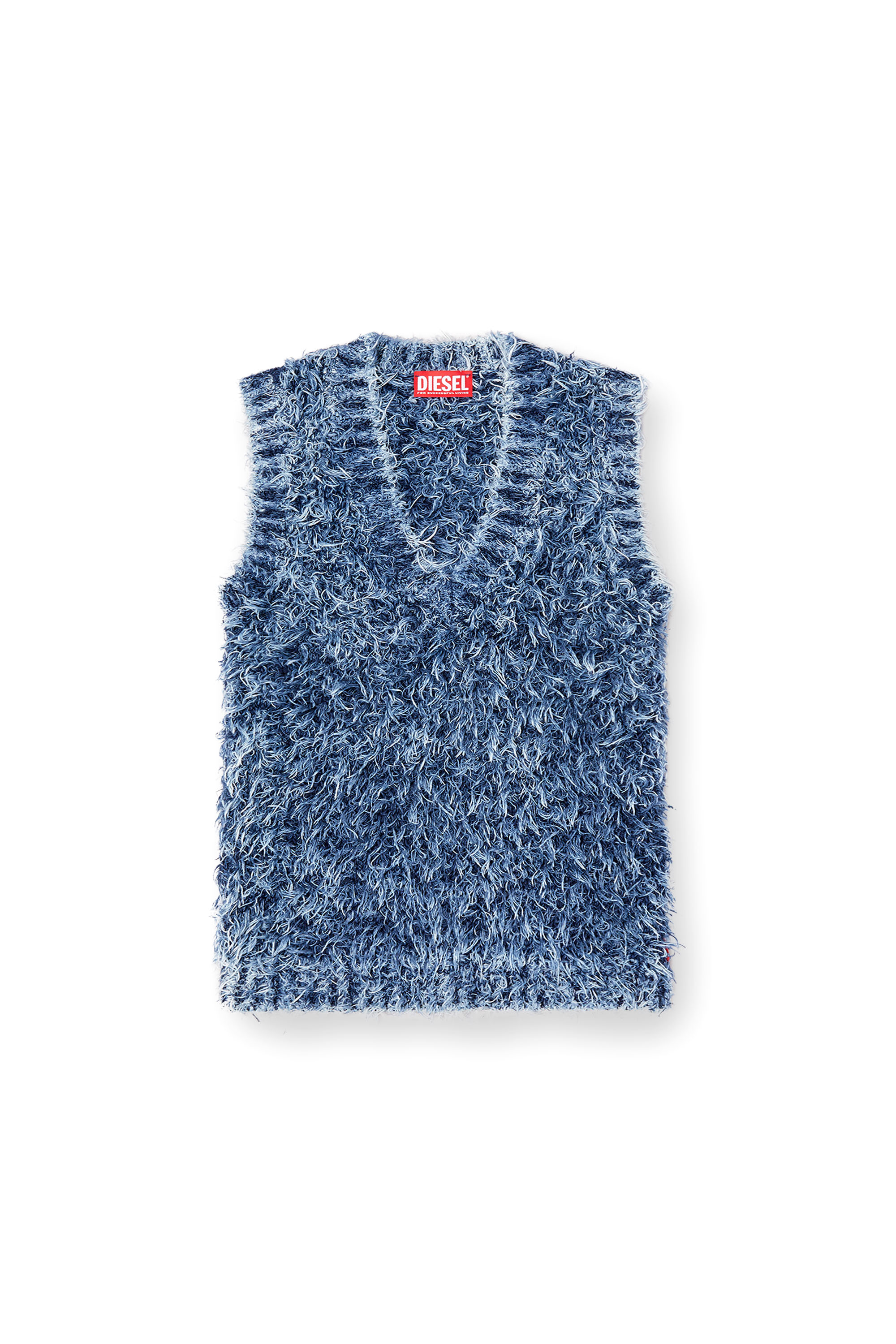 Diesel - M-DELIN, Female's Textured-knit vest in ブルー - 3