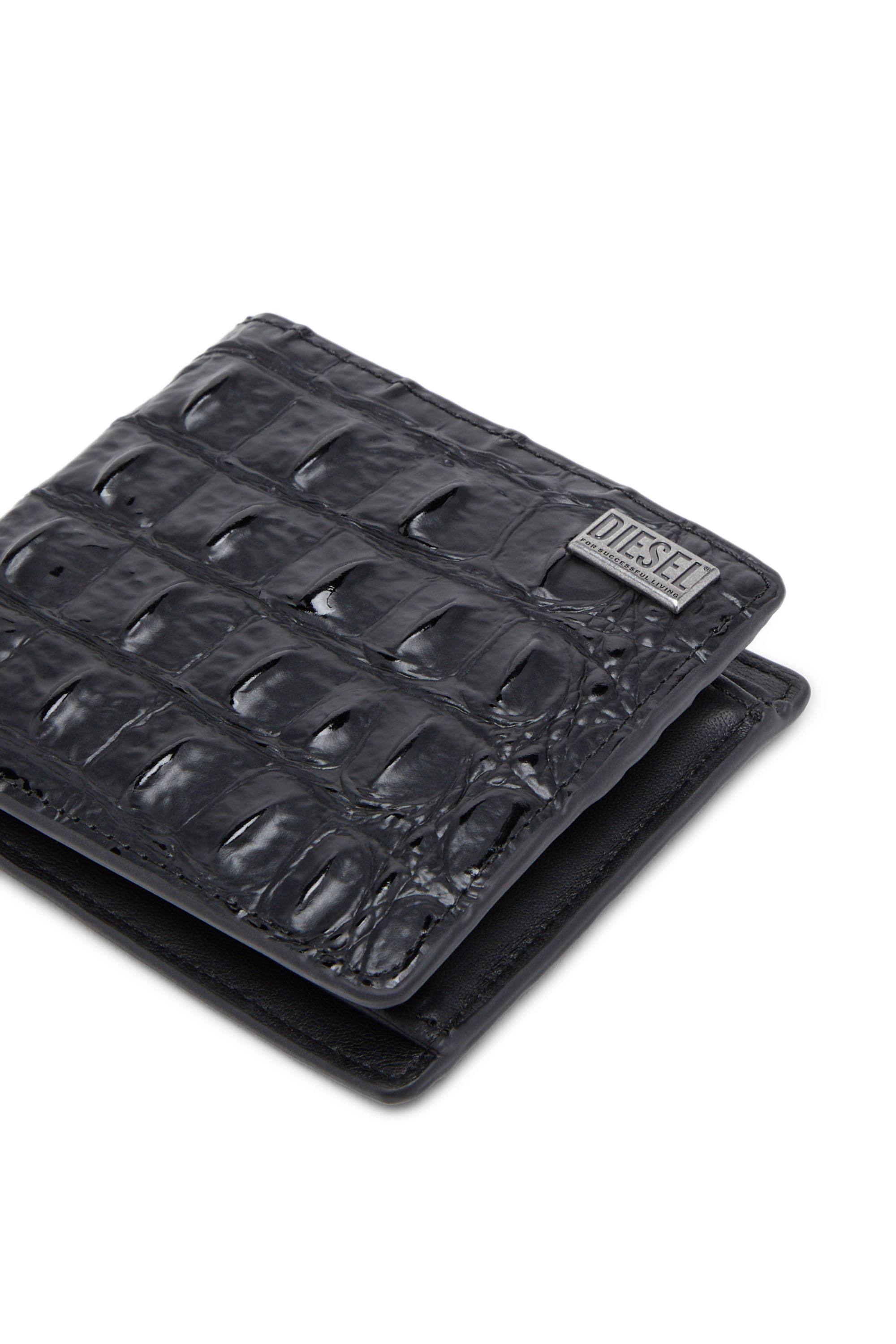 BI-FOLD COIN S 3D Bi-fold wallet in croc-effect leather｜メンズ