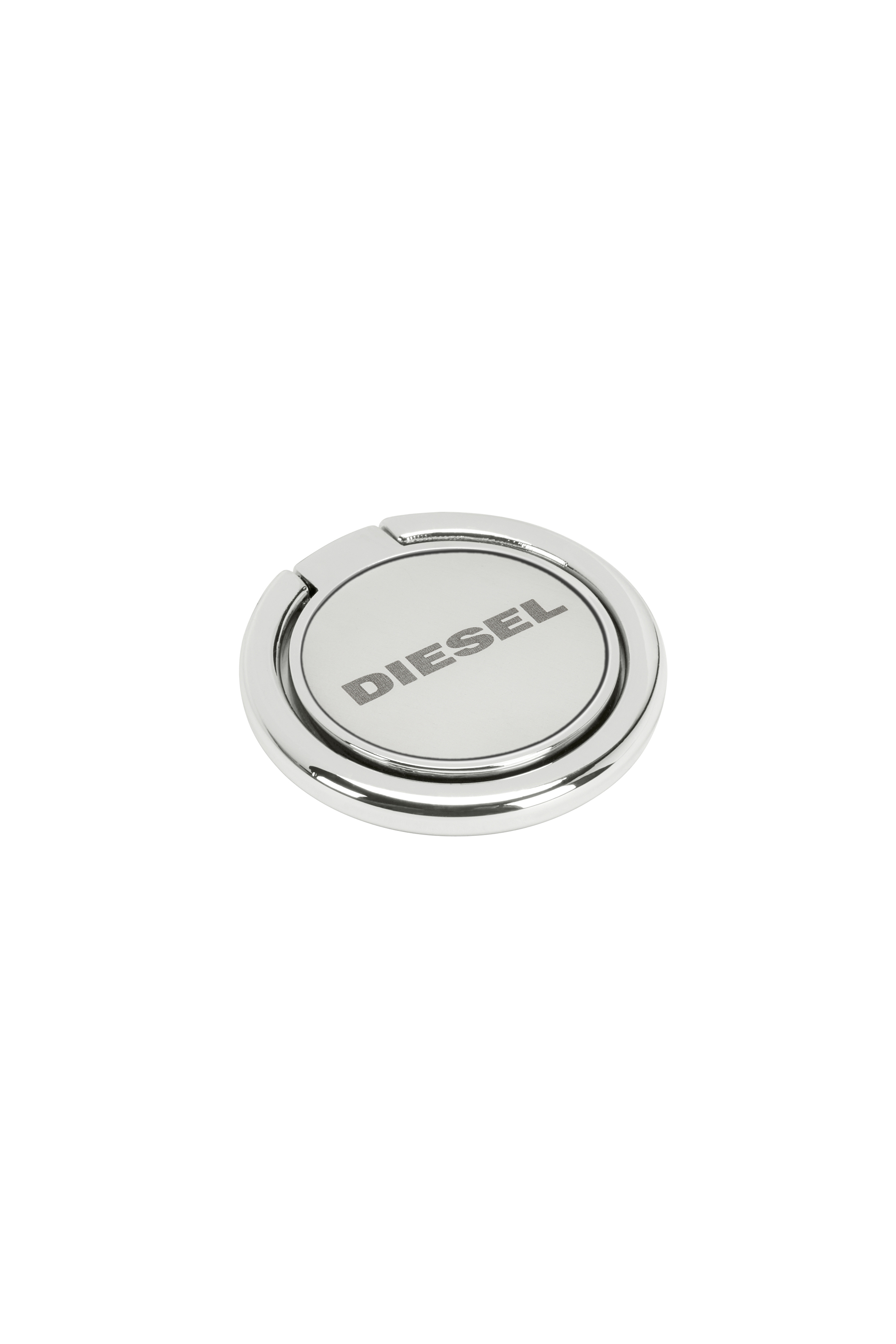 Diesel - DIESEL UNIVERSAL RING STAND, Unisex's Silver alloy etched logo ring stand in シルバー - 1