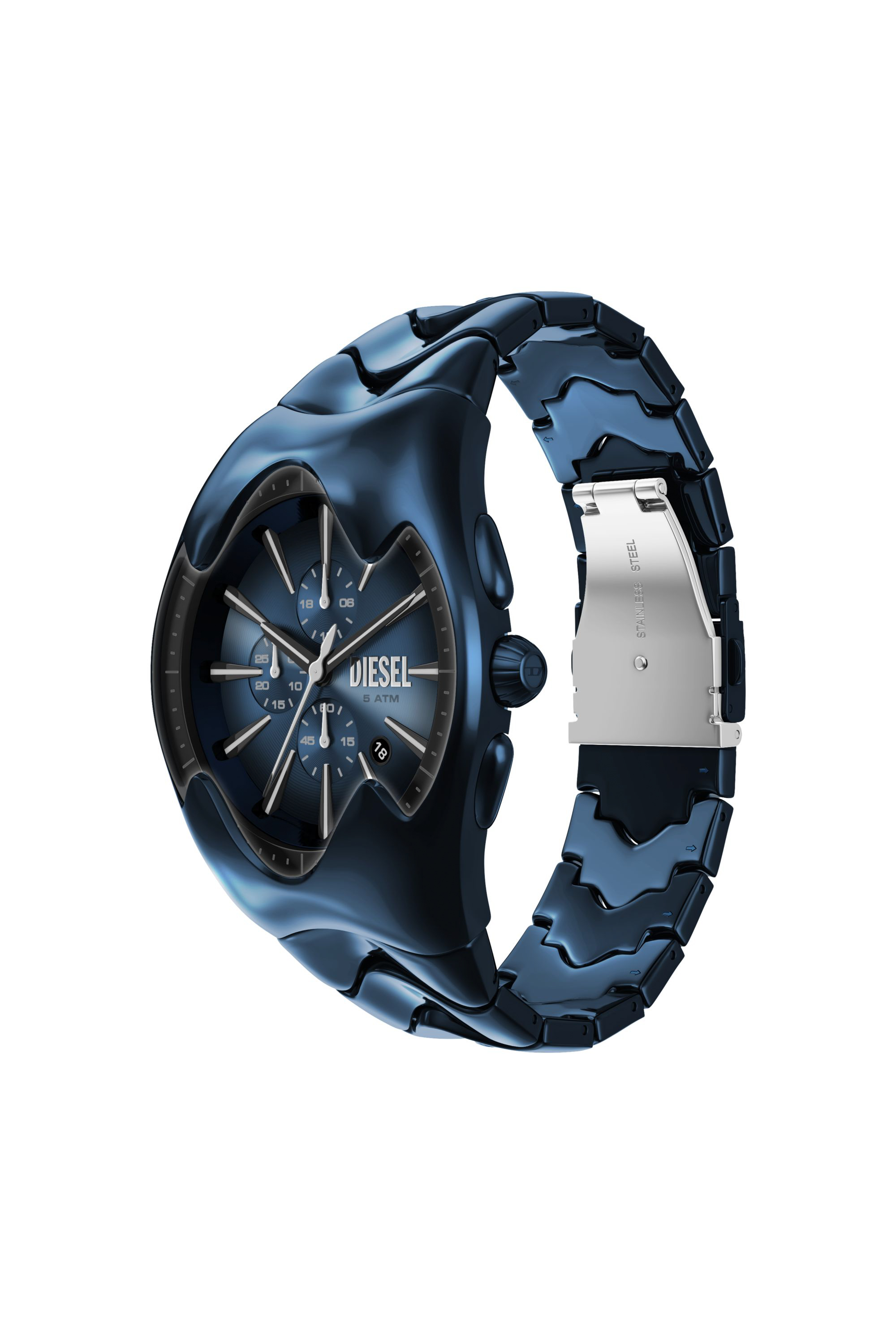 Diesel - DZ4704 WATCH, Male's Mercurial Chronograph Blue Stainless Steel Watch in ブラック/ブルー - 7
