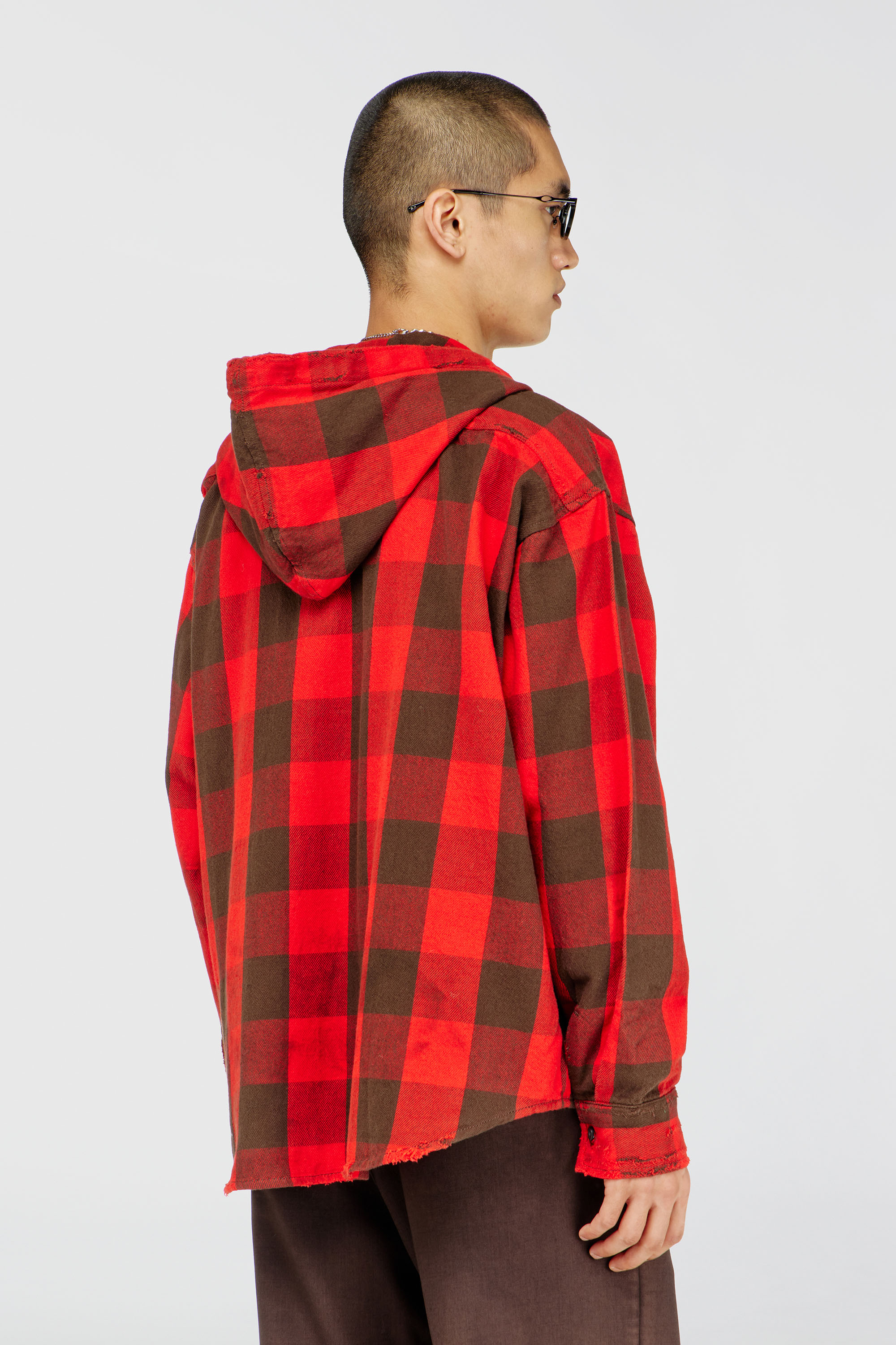 Diesel - S-DRUM-HOODY, Male's シャツ in ブラウン/レッド - 5