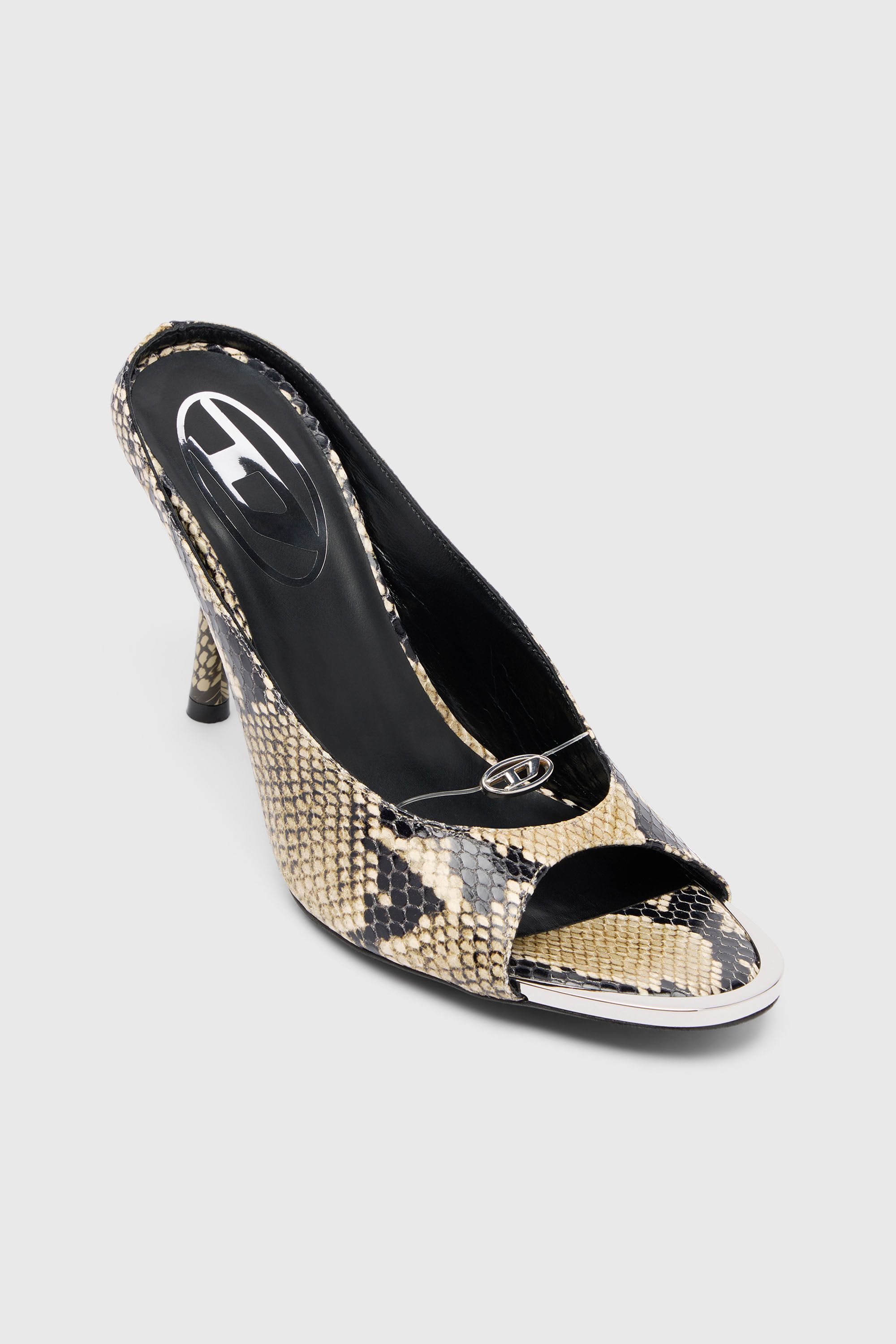 Diesel - D-DIAM'S SA 90, Female's D-Diam's-High leather mule with floating Oval D in マルチカラー - 6