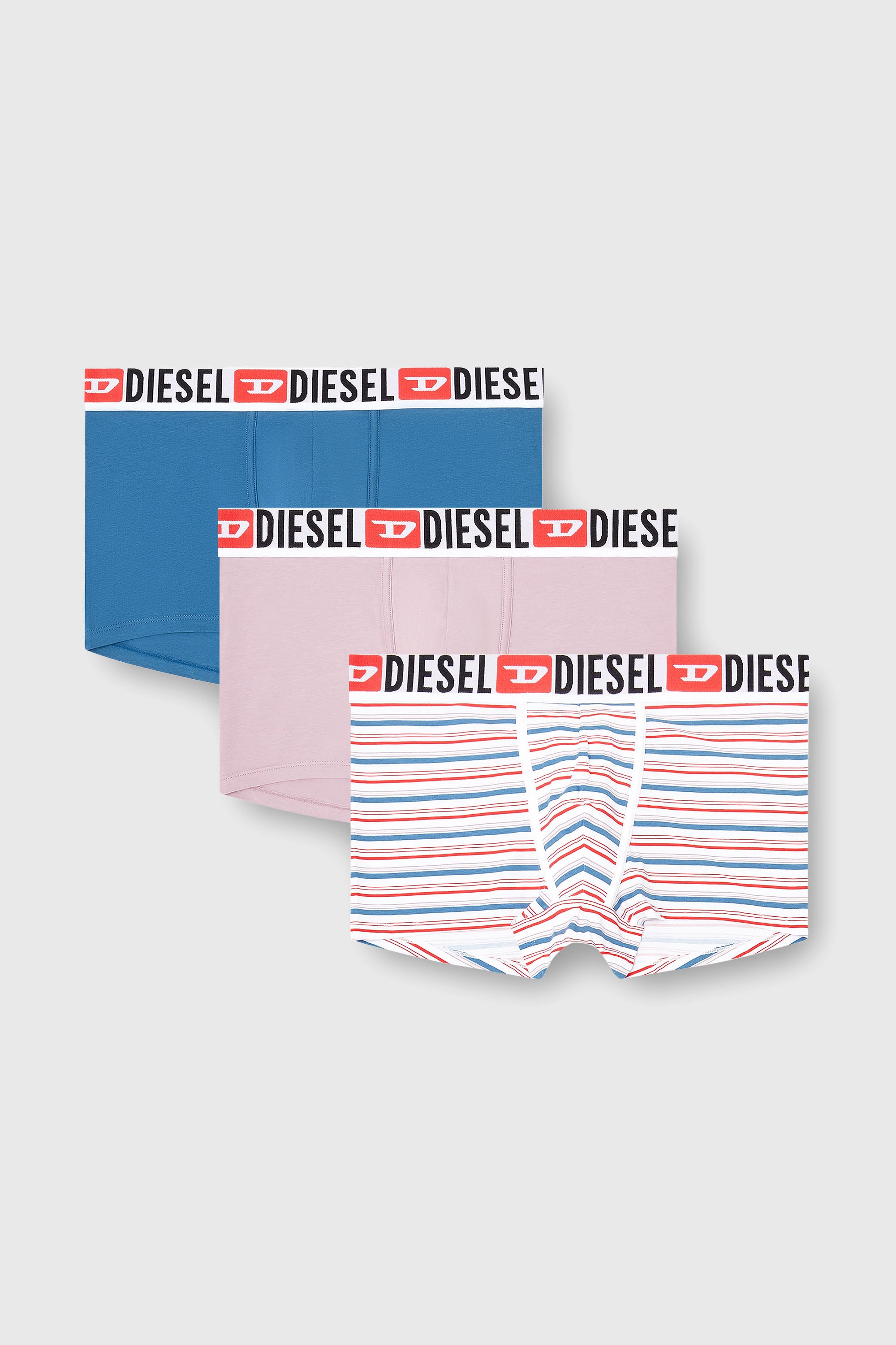 Diesel - UMBX-DAMIENTHREEPACK, Male's ボクサーパンツ 3枚パック in ピンク/ブルー - 1
