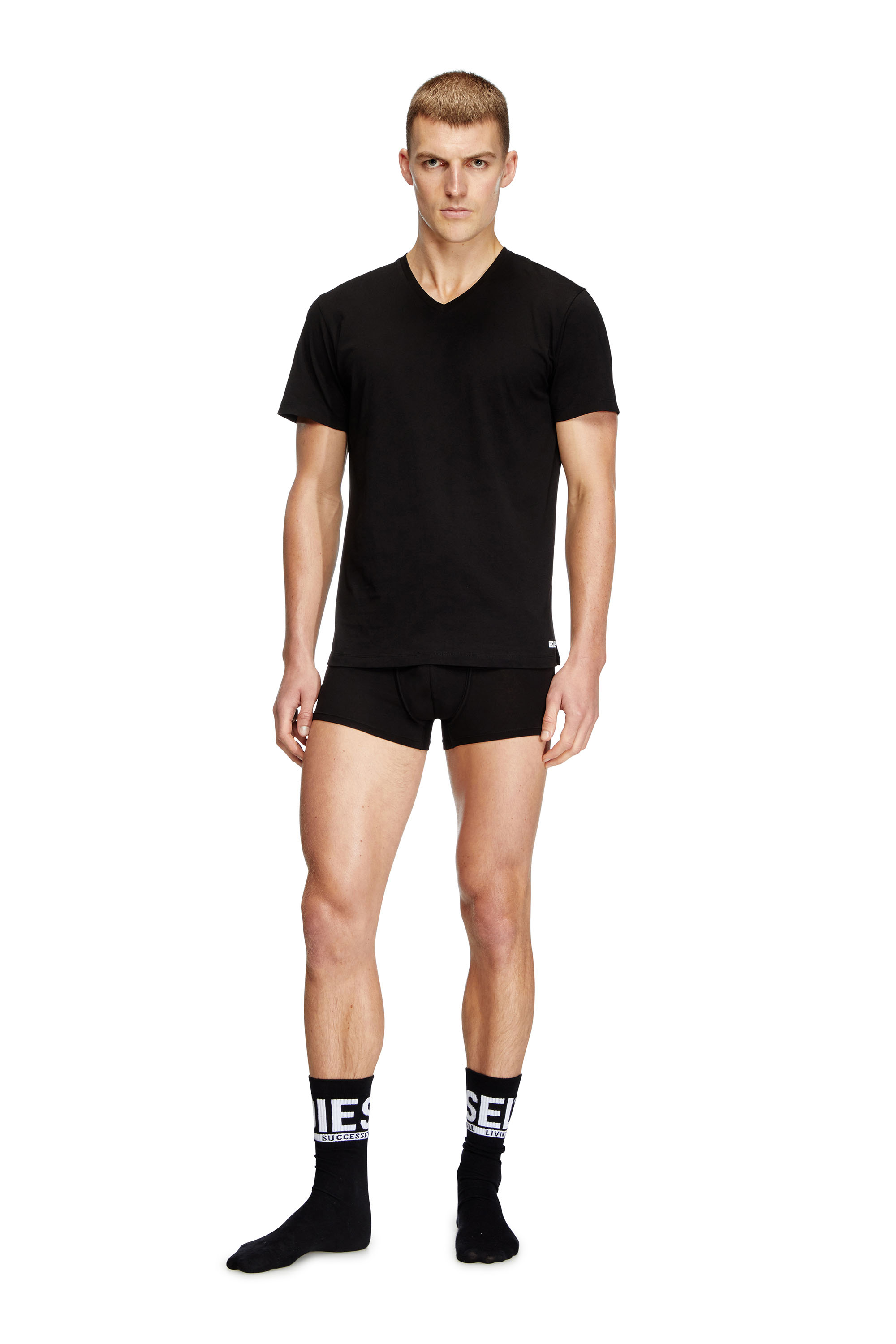 Diesel - MICHAEL-D-BOX-3PACK, Male's Three-pack of V-neck T-shirts in ブラック - 3