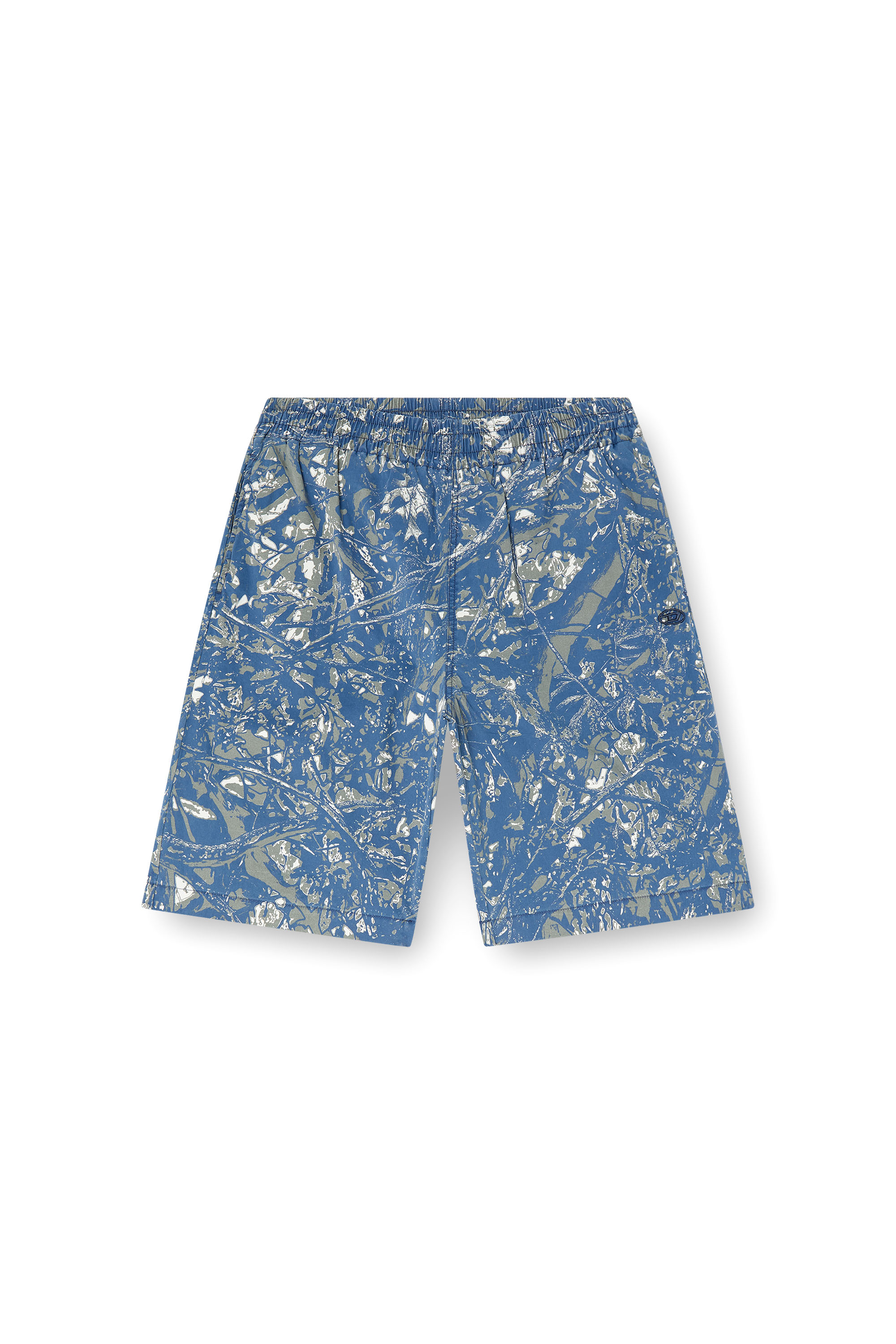 Diesel - P-OPWIK-C, Male's Knee-length shorts with camo print in ブルー - 3