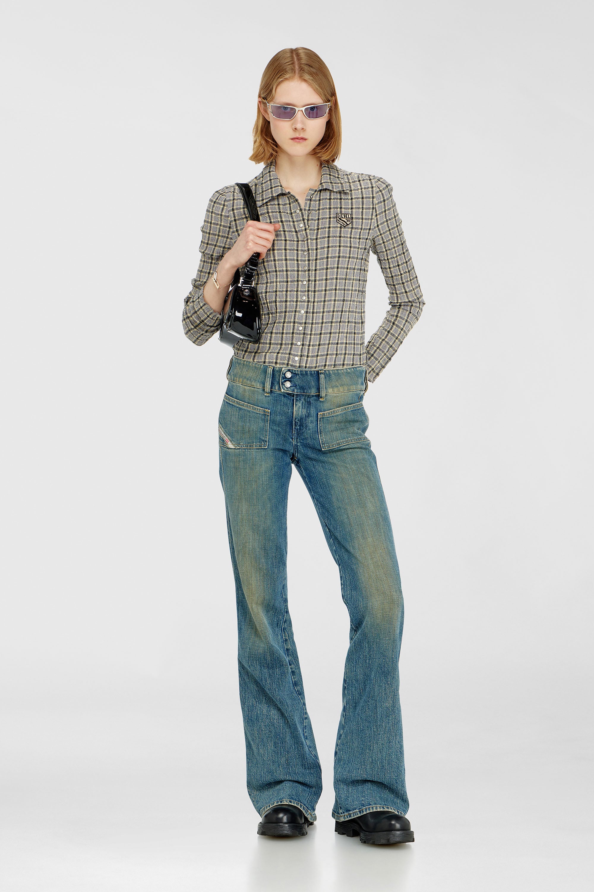 Diesel - Female's Bootcut Jeans D-Hush 007EJ, ミディアムブルー - 1