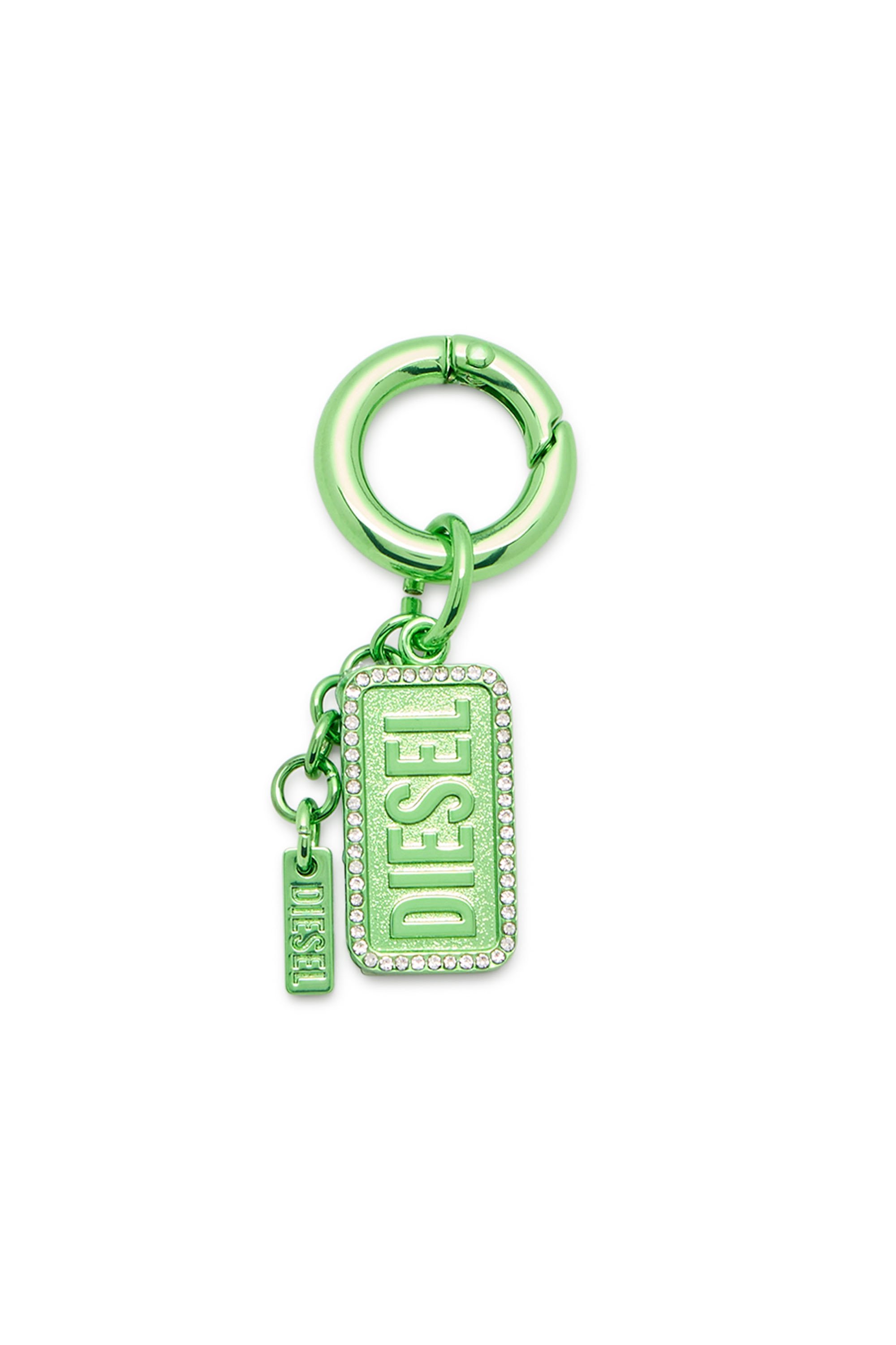 Diesel - CHARM-DIESEL, Unisex's Metal keyring with Diesel logo and rhinestones in グリーン - 1