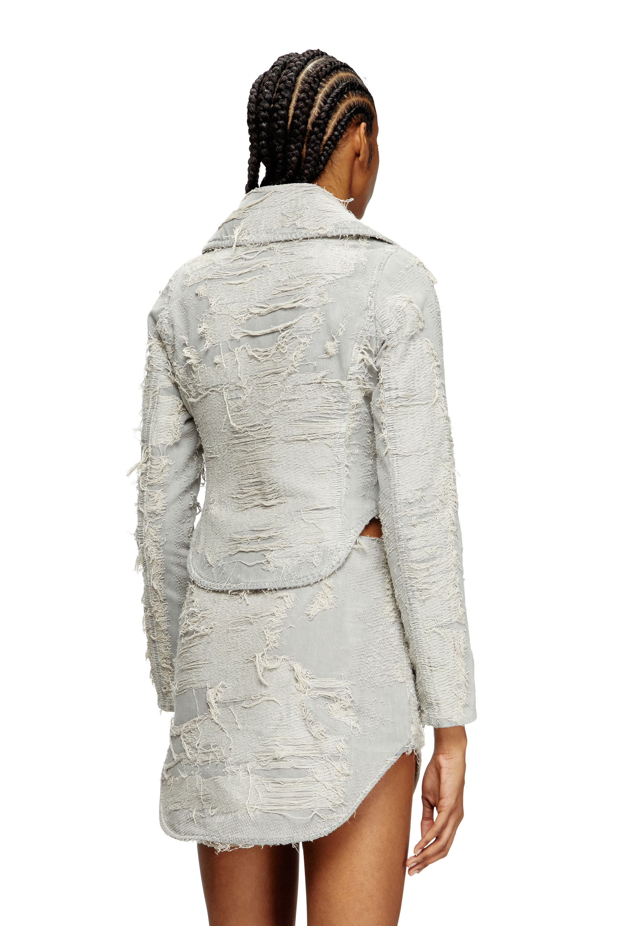 Diesel - DE-ALI-FSG, Female's Jacket in overdyed floating-threads denim in グレー - 5