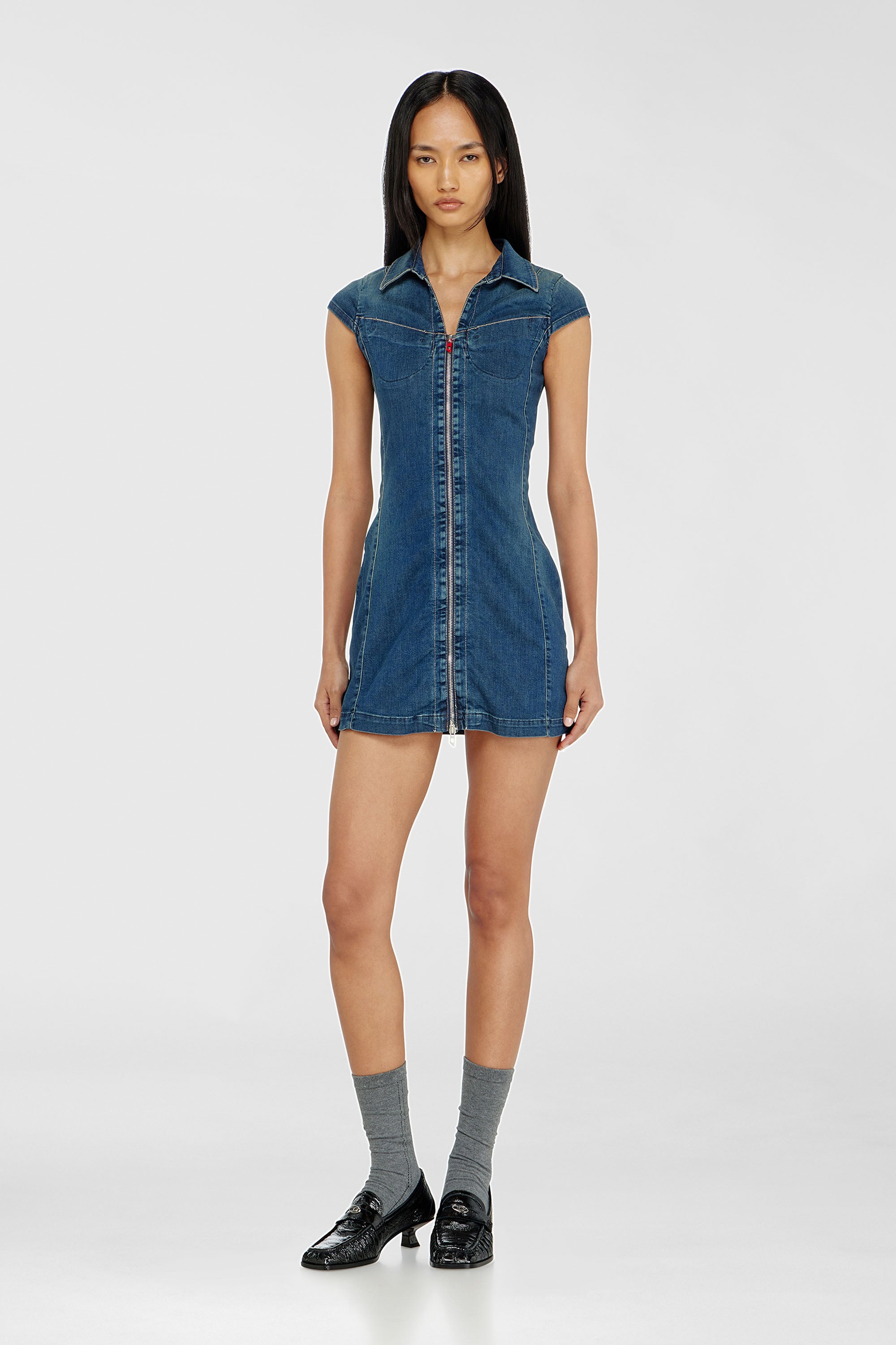 Diesel - DE-LORVYN-S, Female's デニムドレス in ミディアムブルー - 1