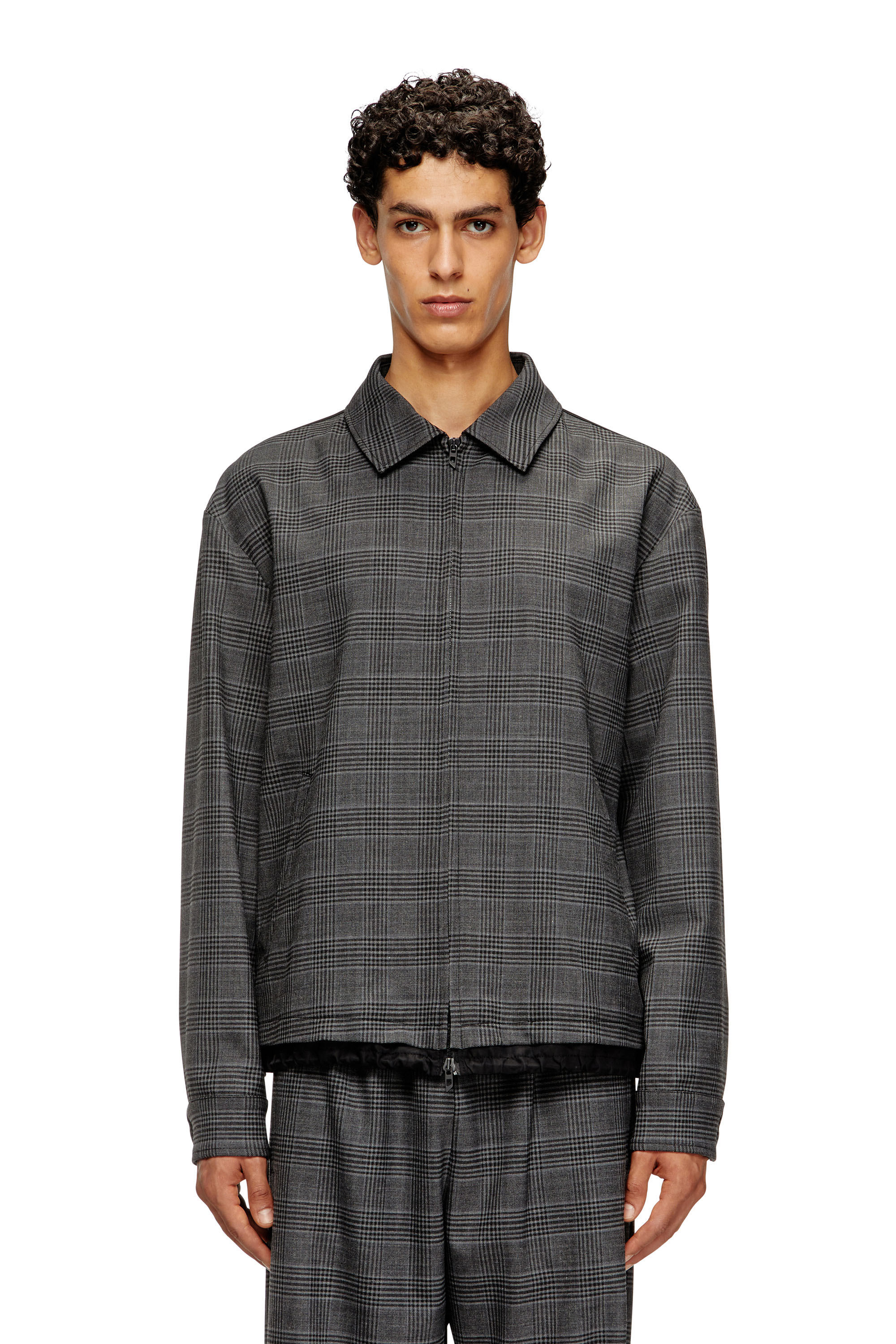 Diesel - J-TING, Male's ジャケット in ブラック/グレー - 3