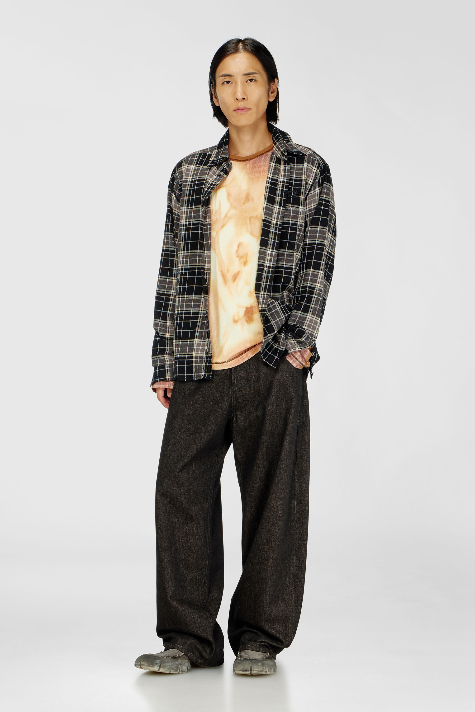 Diesel - S-SIMPLY-HNBI, Male's シャツ in ブラック/グレー - 2