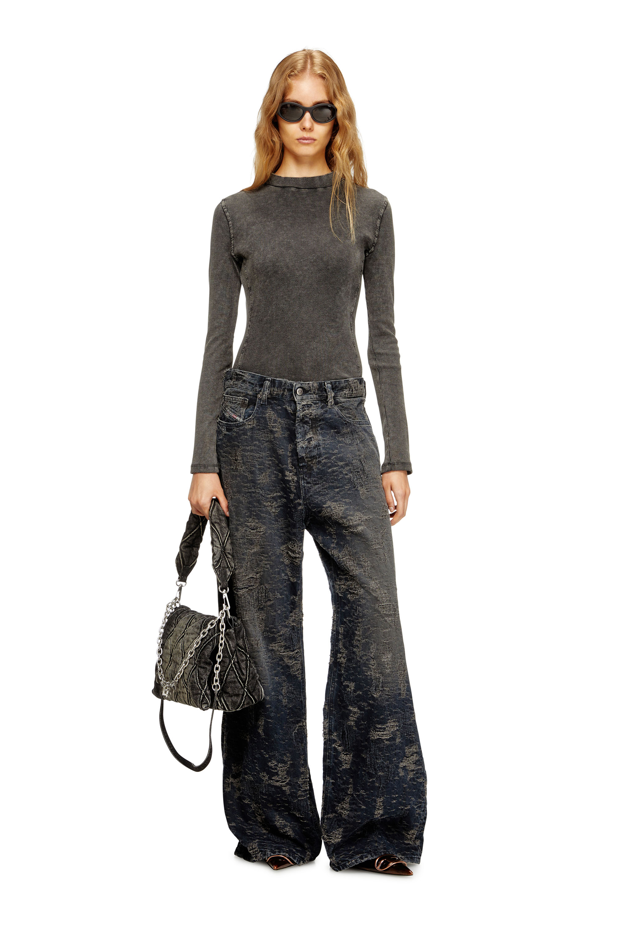 Diesel - T-MOKKY-LS, Female's 長袖トップ in ブラック - 2