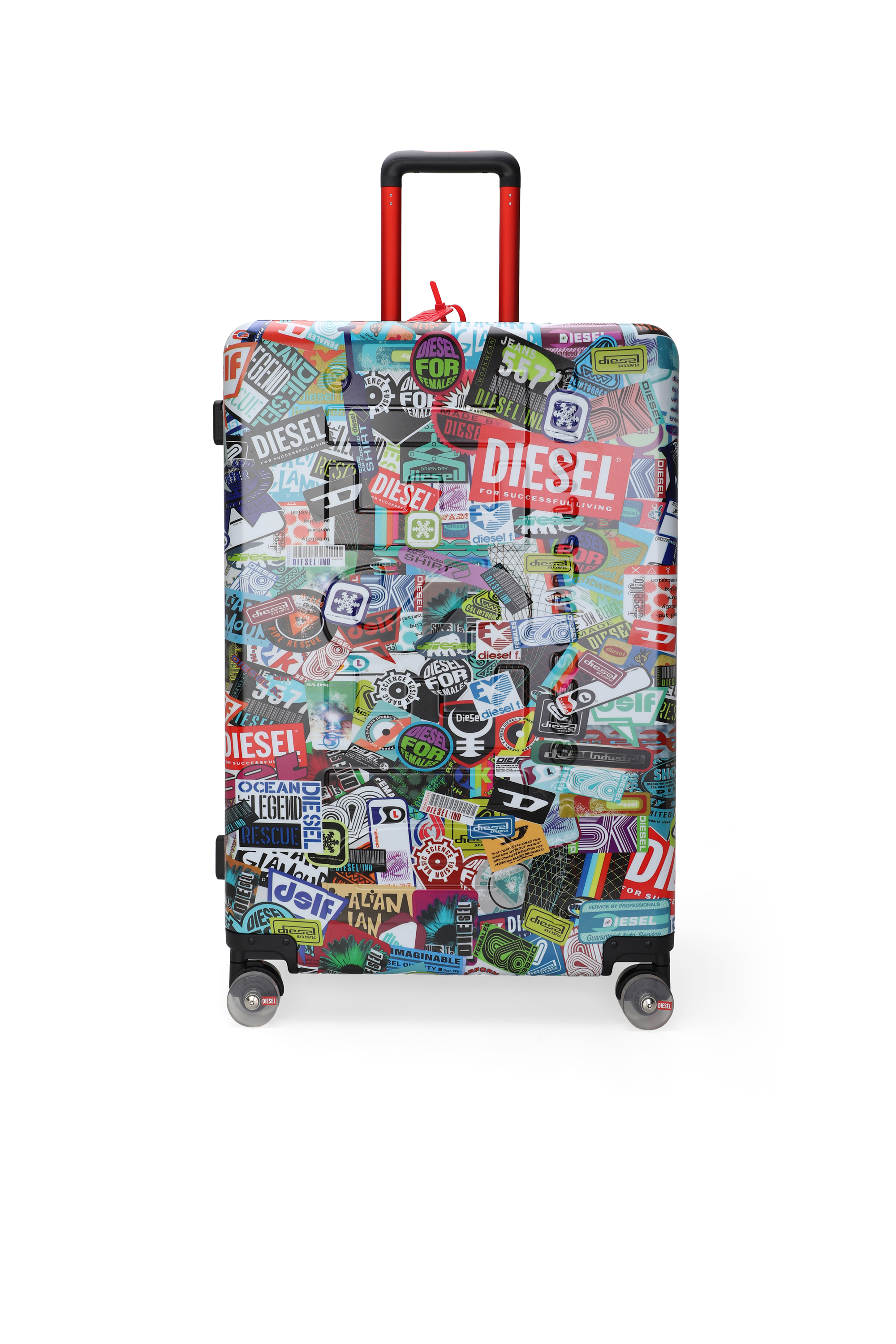 Diesel - DIESEL PC PRINTED TROLLEY-STICKERS- DSL0, Unisex's Sticker style suitcase size L in マルチカラー - 1