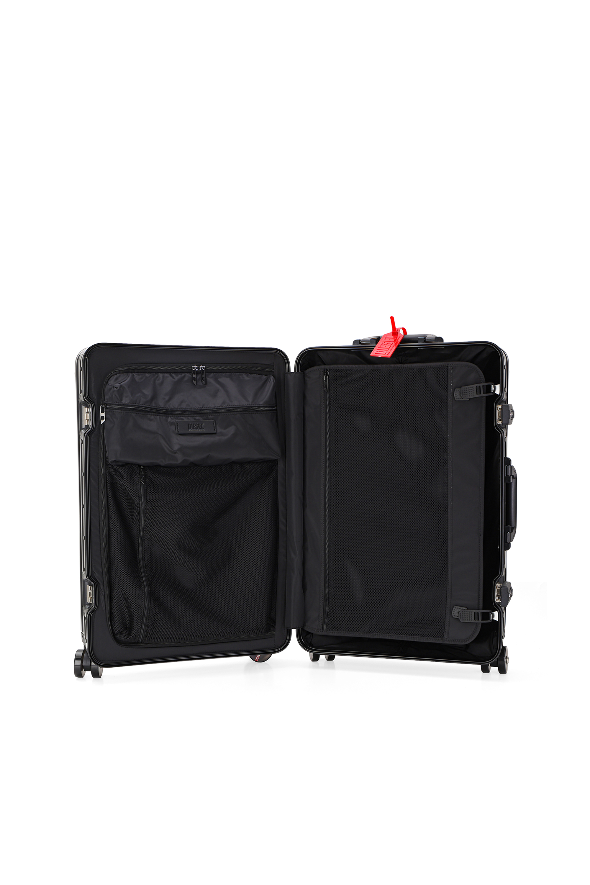 Diesel - DIESEL ALUMINUM TROLLEY- DSL002, Unisex's Aluminum Carry-On Luggage 24" in ブラック - 4