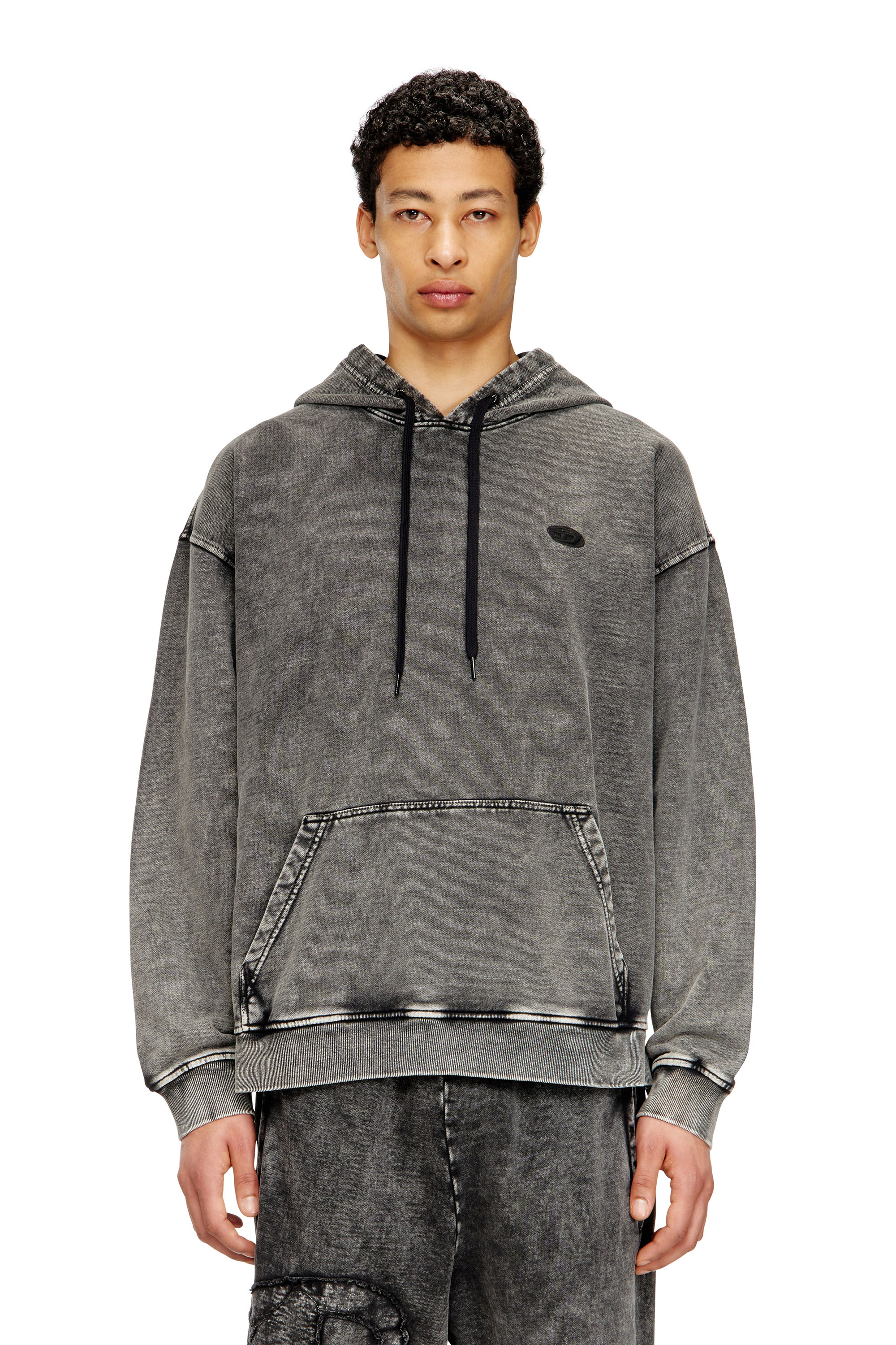 Diesel - S-BOXT-HOOD-DEN, Male's プルオーバーパーカー in ダークグレー - 1