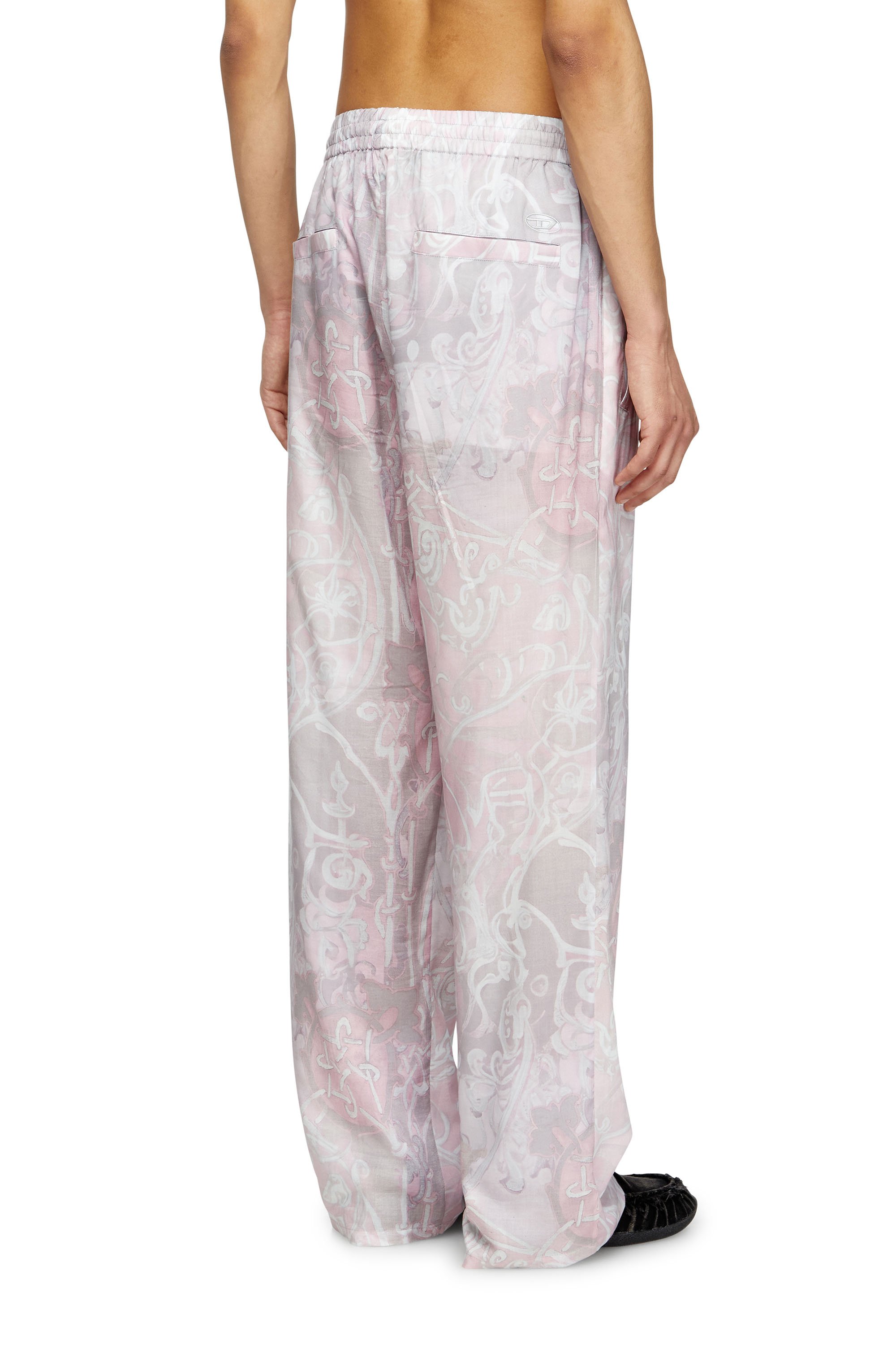 Diesel - P-THECK-A-AJFW, Unisex's Track pants with medieval print in ピンク / ホワイト - 5