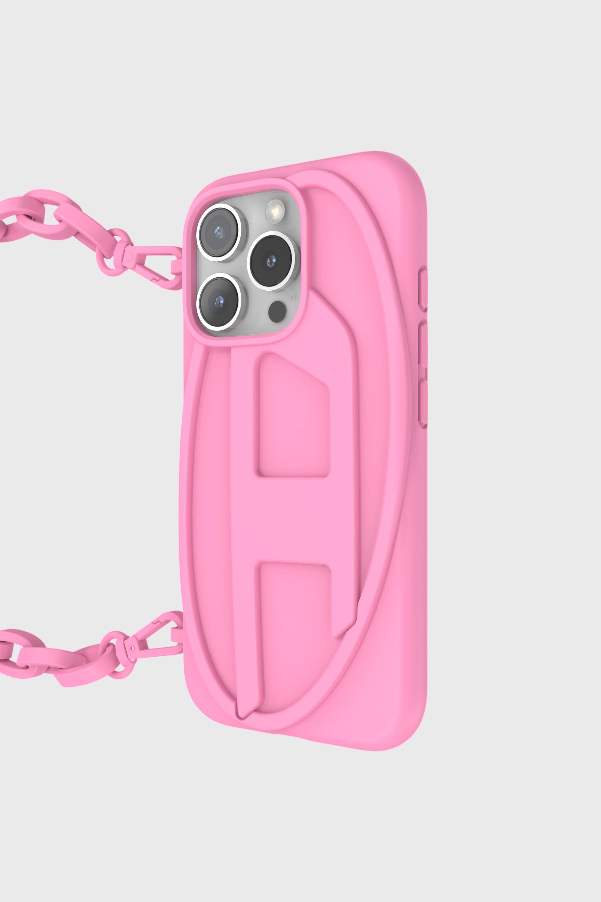 Diesel - 60176  MOULDED CASE, Unisex's Oval D Chain Case for iP 16 Pro in ピンク / ホワイト - 1