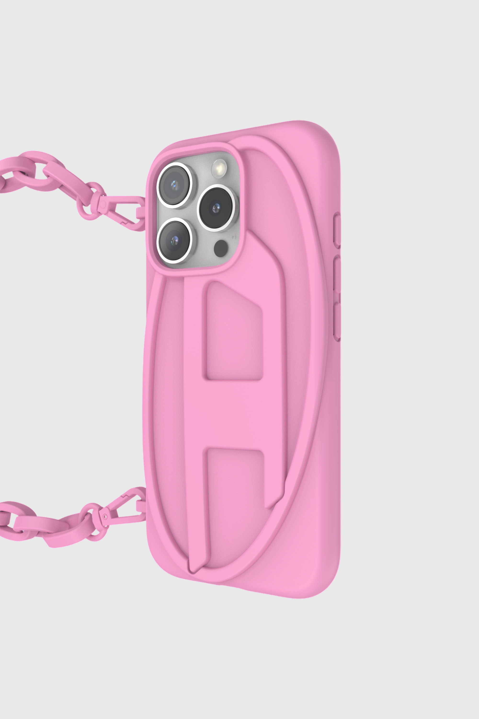 Diesel - 60176  MOULDED CASE, Unisex's Oval D Chain Case for iP 16 Pro in ピンク / ホワイト - 1