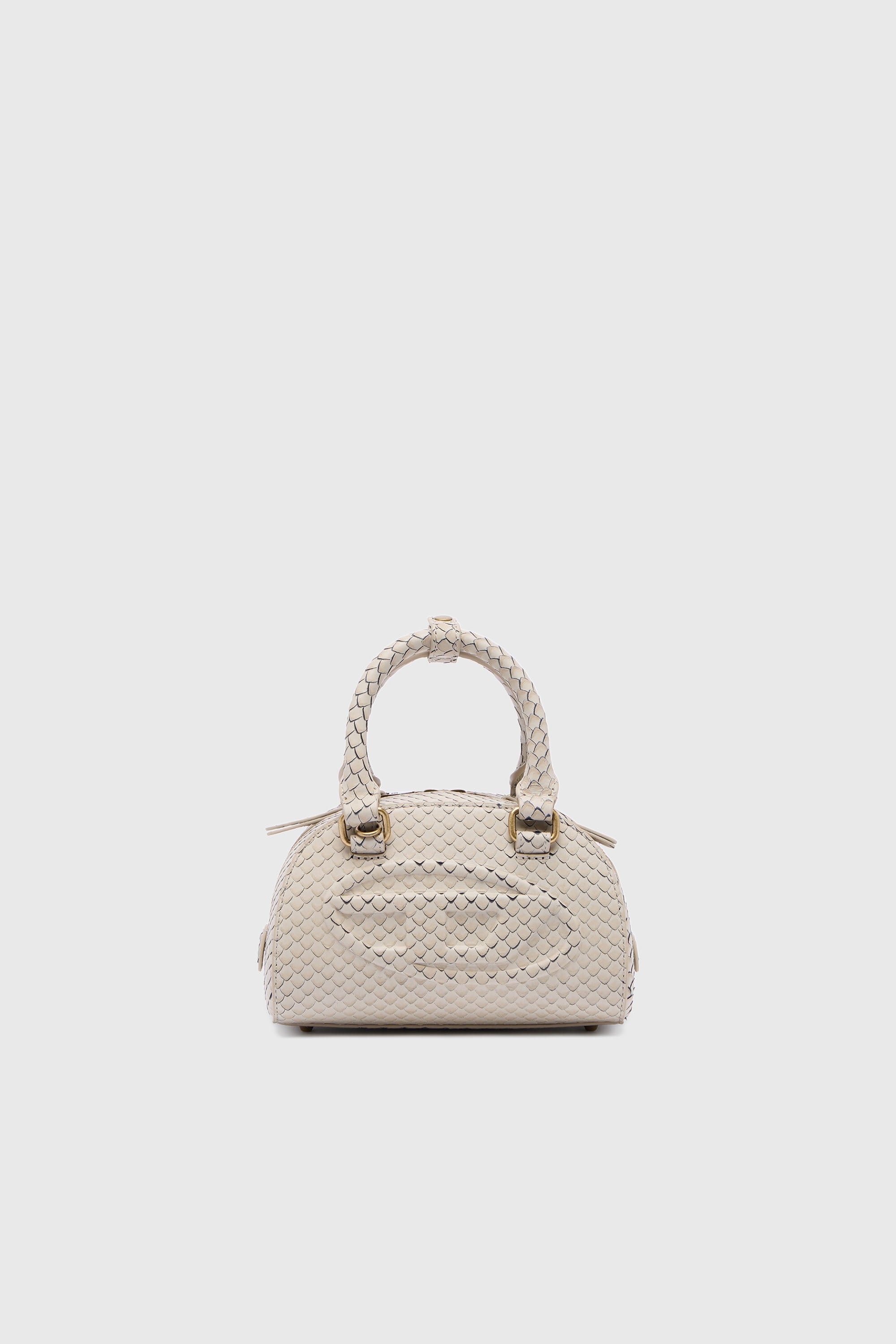 Diesel - 1DR DOME CROSSBODY, Female's 1DR Dome-Small bowling bag in snake-effect leather in ベージュ - 1