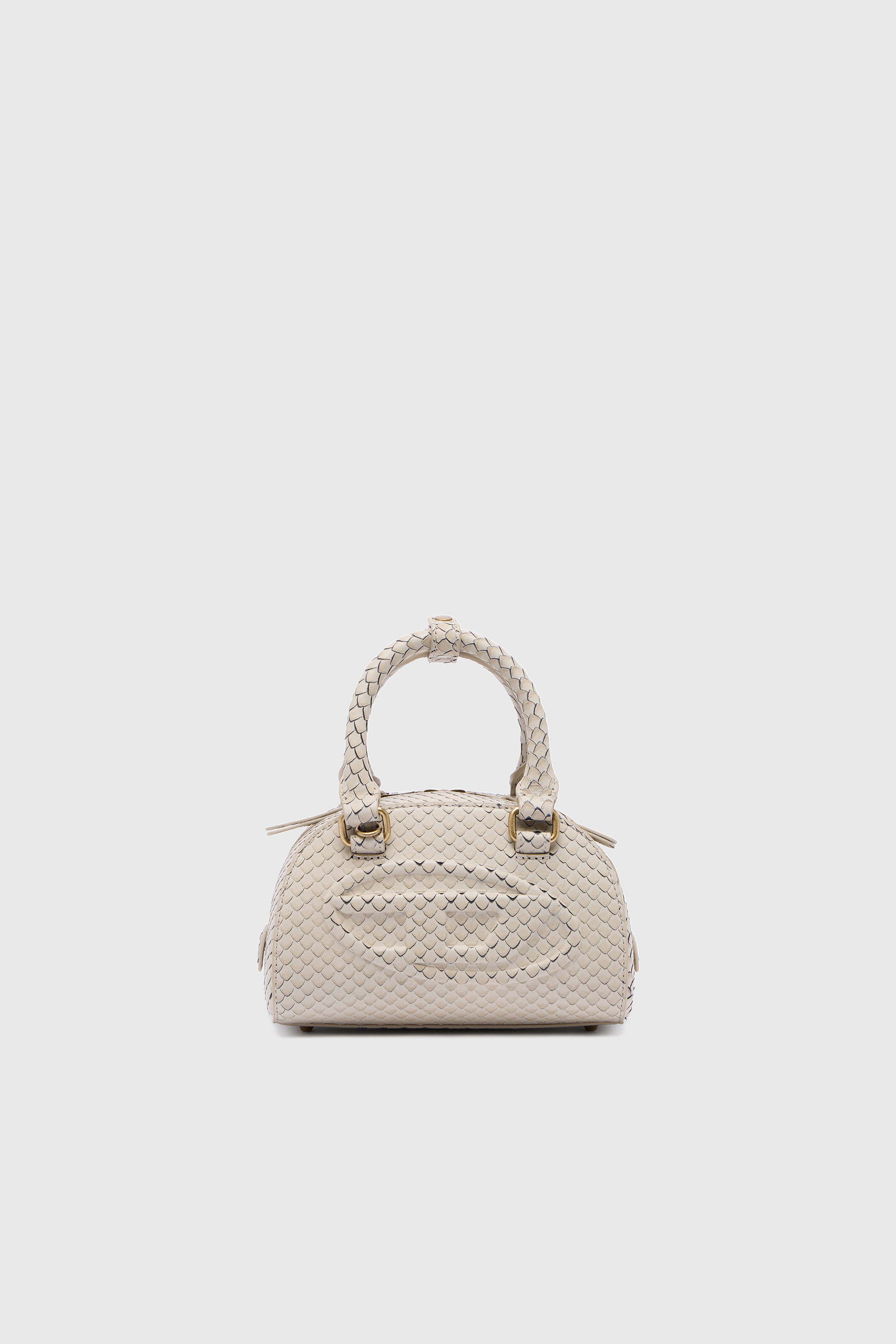 Diesel - 1DR DOME CROSSBODY, Female's 1DR Dome-Small bowling bag in snake-effect leather in ベージュ - 2