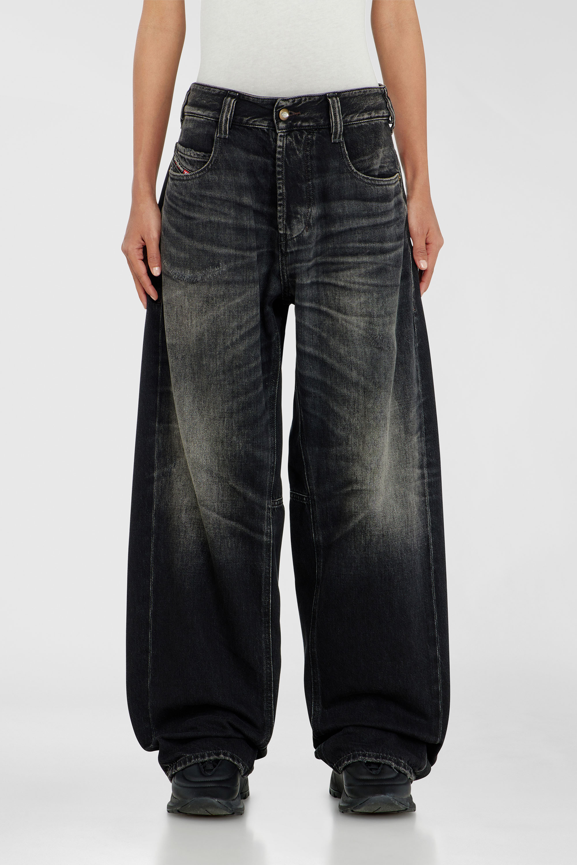 Diesel - Unisex's Relaxed Jeans 1997 D-Enim-M 09P65, ブラック/ダークグレー - 6