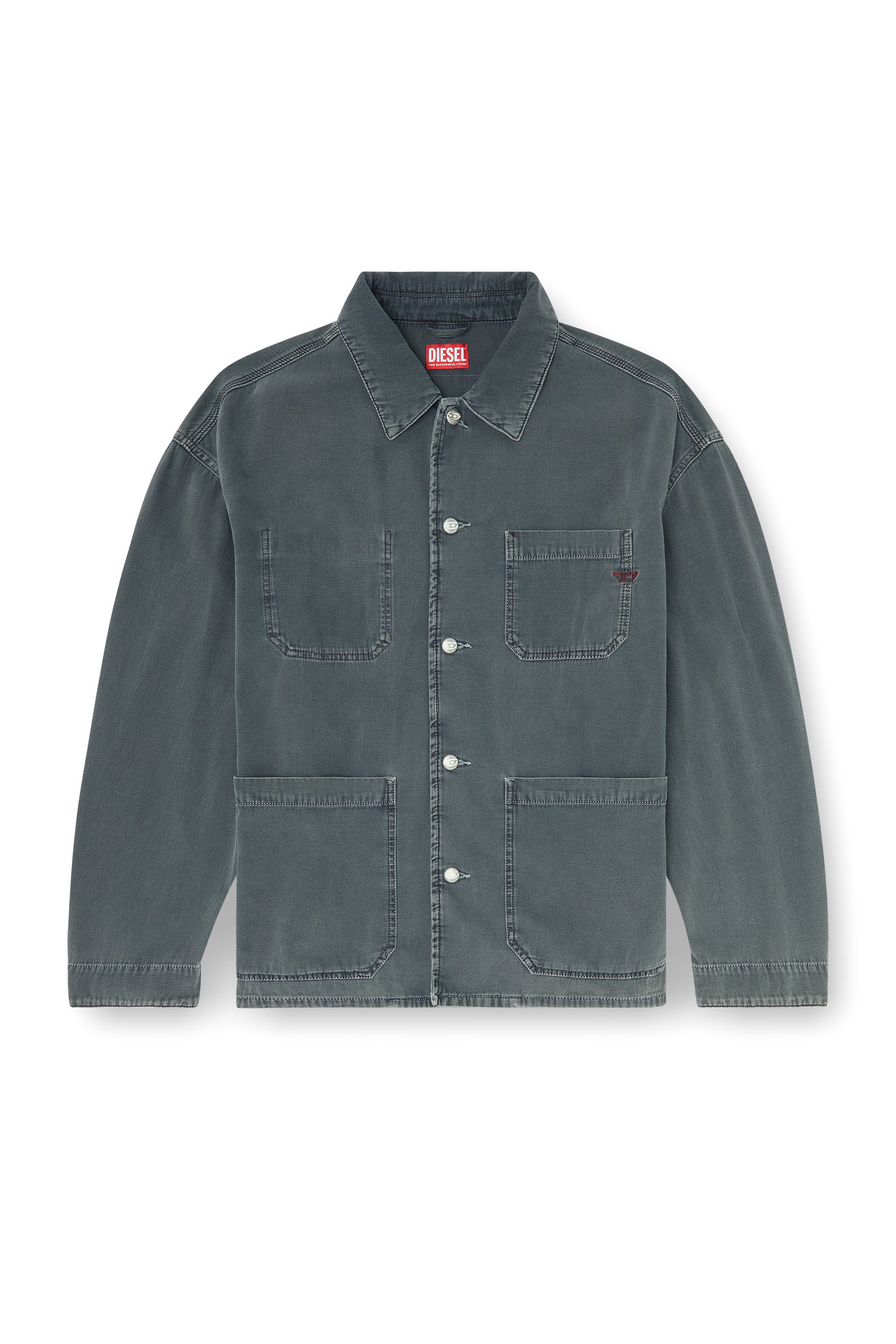 Diesel - D-STACK-U, Unisex's デニムジャケット in グレー - 2