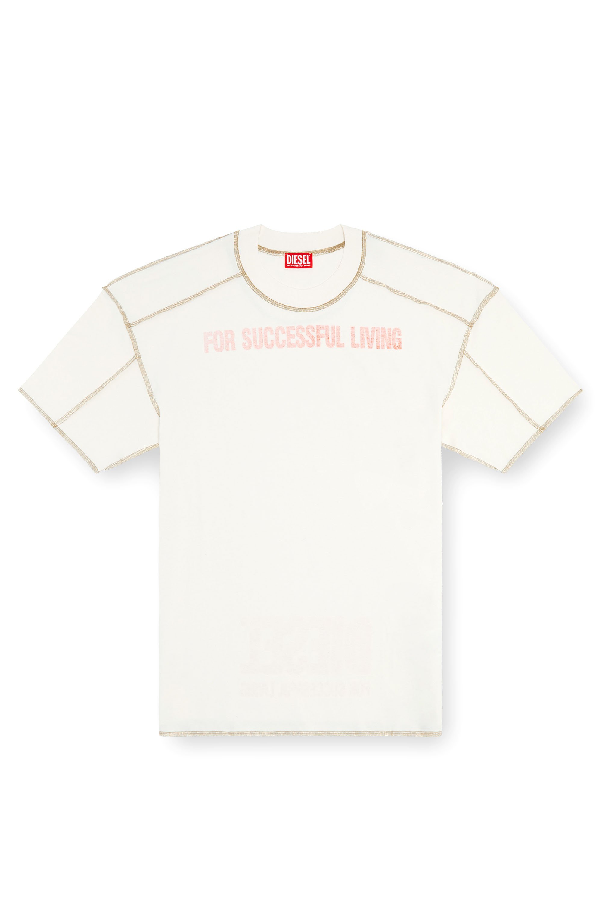 Diesel - T-CRAOR, Male's T-shirt with inside-out effect in ホワイト - 3