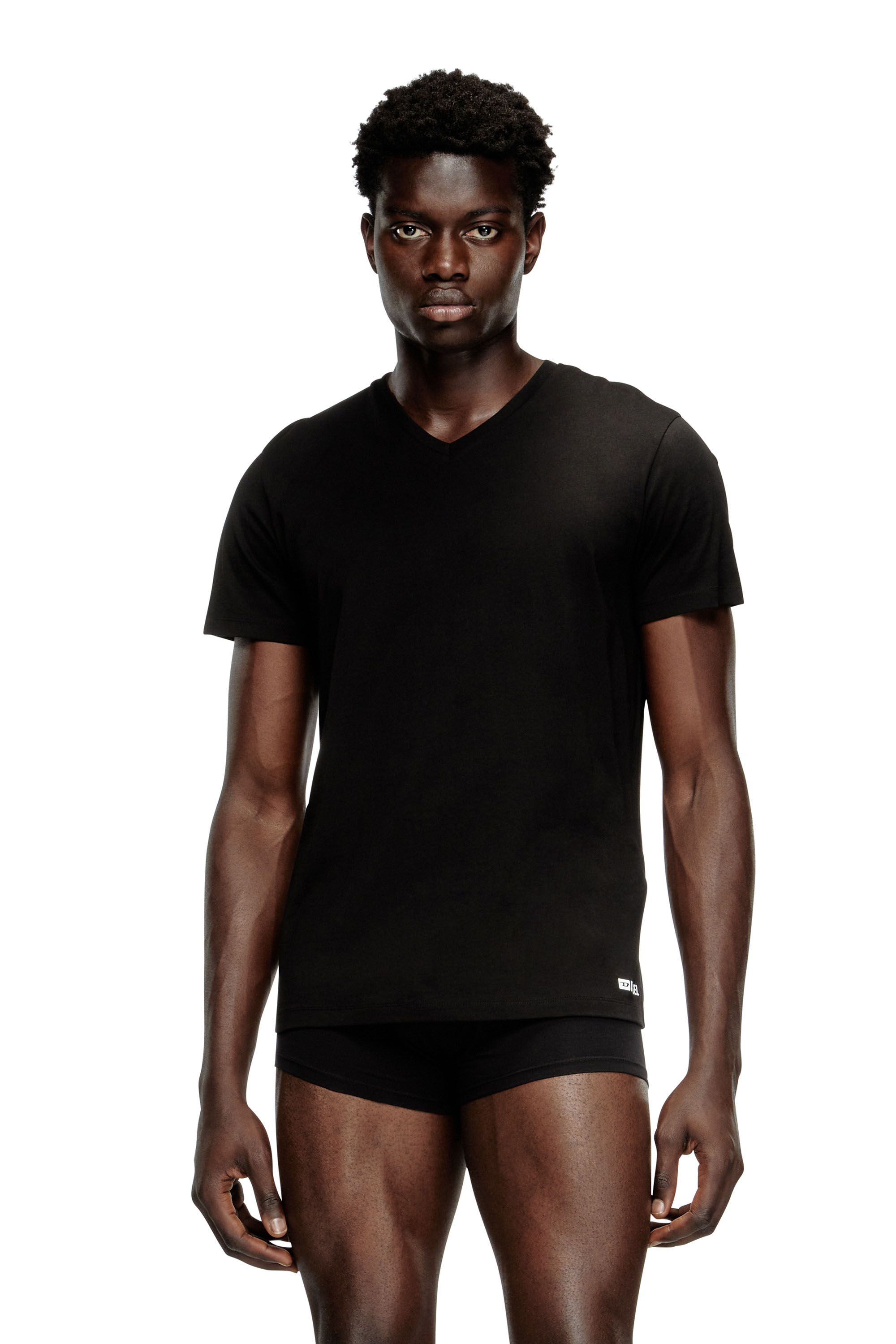 Diesel - MICHAEL-D-BOX-3PACK, Male's Three-pack of V-neck T-shirts in ブラック - 2