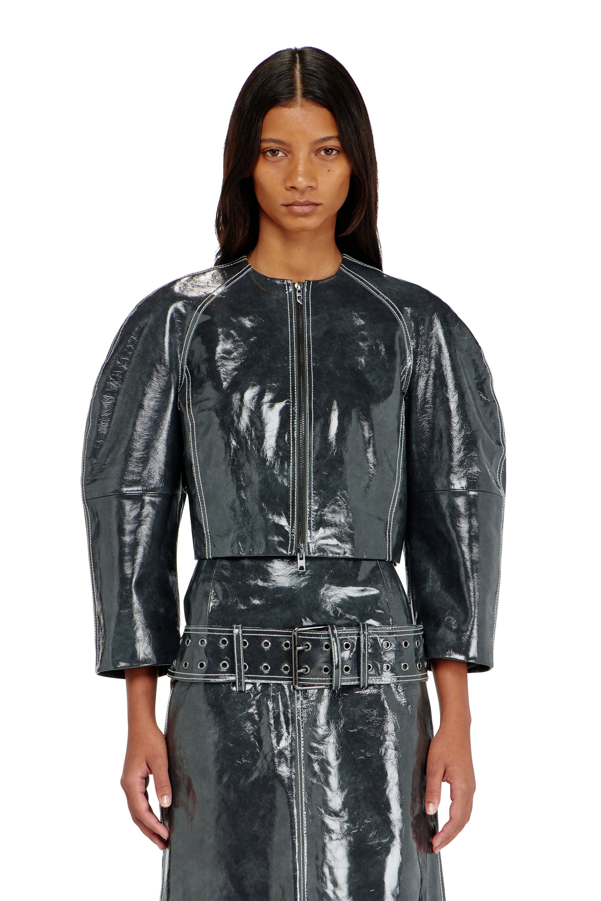 Diesel - L-ANDON, Female's レザージャケット in ダークグレー - 1