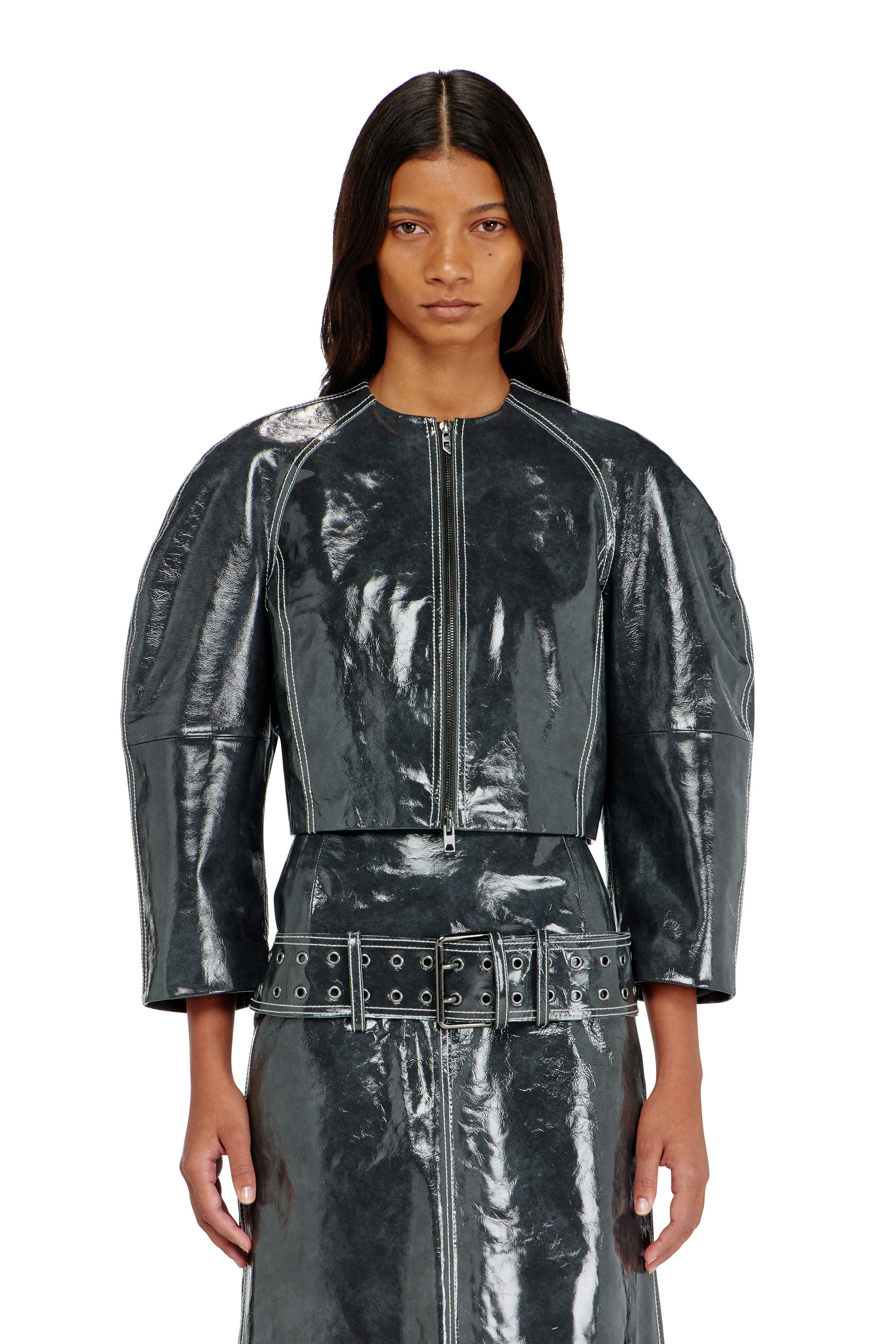 Diesel - L-ANDON, Female's レザージャケット in ダークグレー - 3