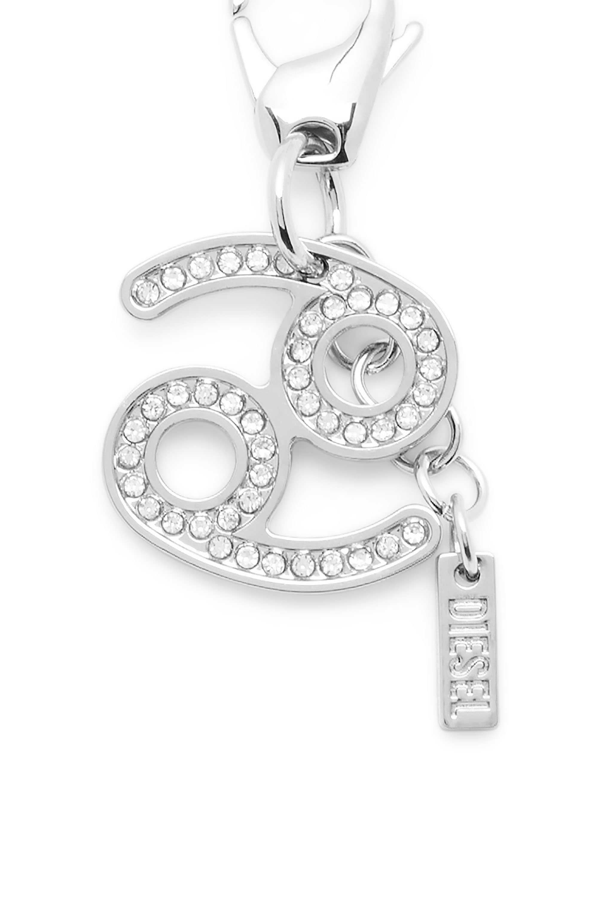 Diesel - CHARM CANCER, Unisex's Metal Cancer charm with rhinestones in シルバー - 3